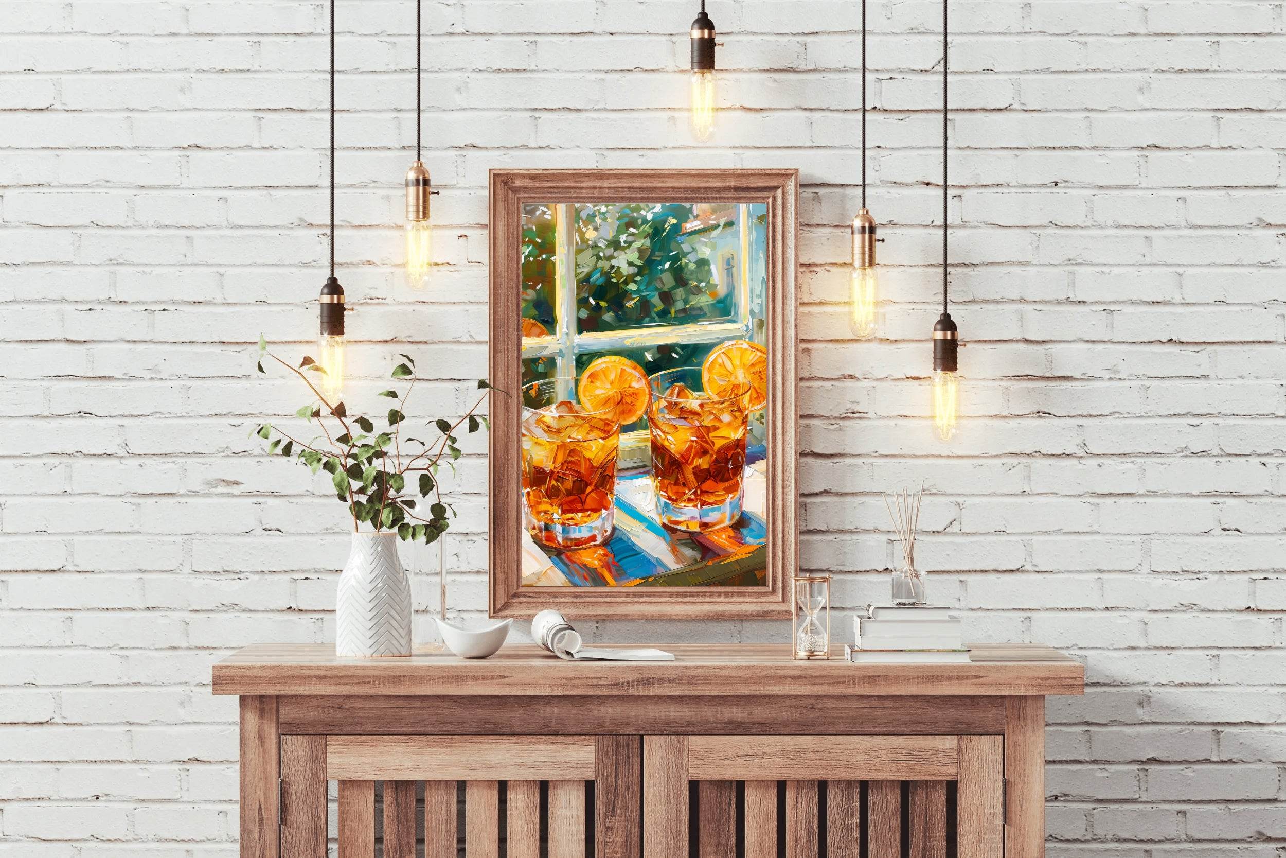 Two Glasses of Iced Tea Window View Wall Art - beink online art store