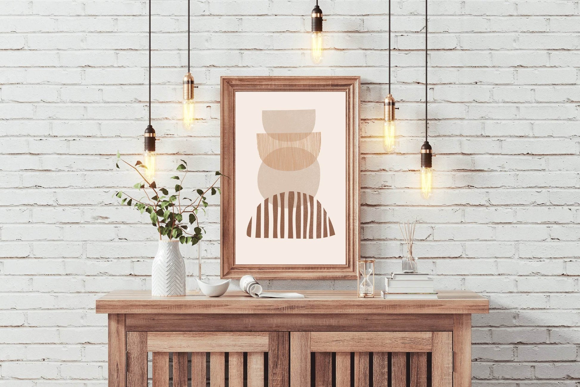 Abstract Shapes and Lines Stacked Stones ArtWork - beink online art store