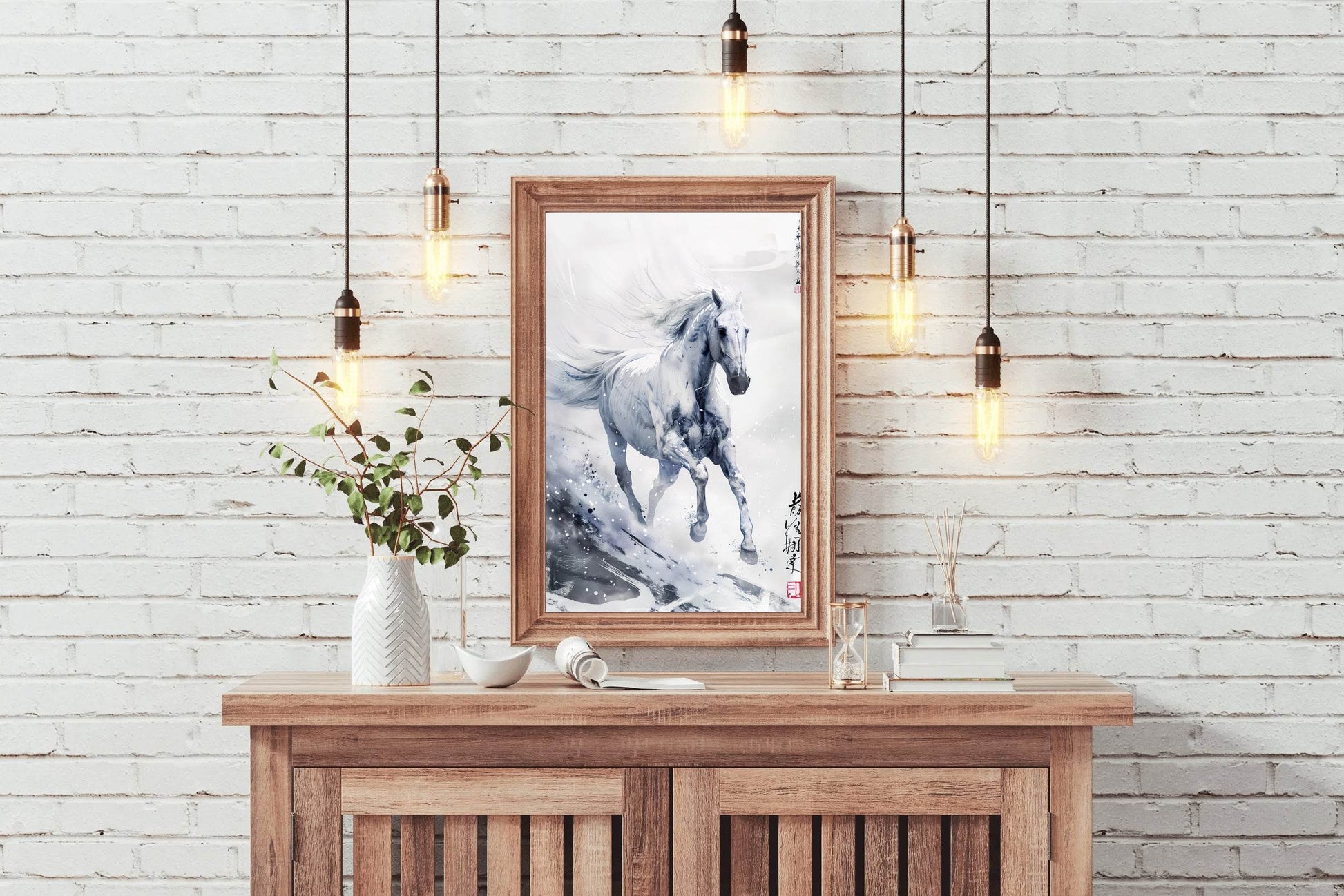 White Horse Runs Wall Art - beink online art store