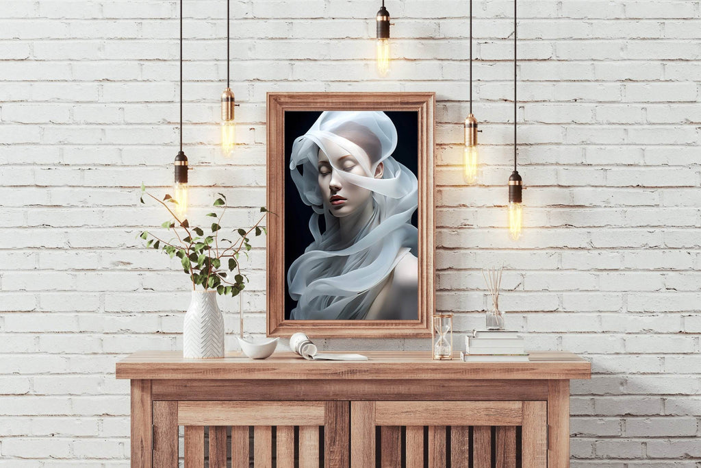 A Silk Scarf On The Head Of A Beautiful Woman - beink online art store