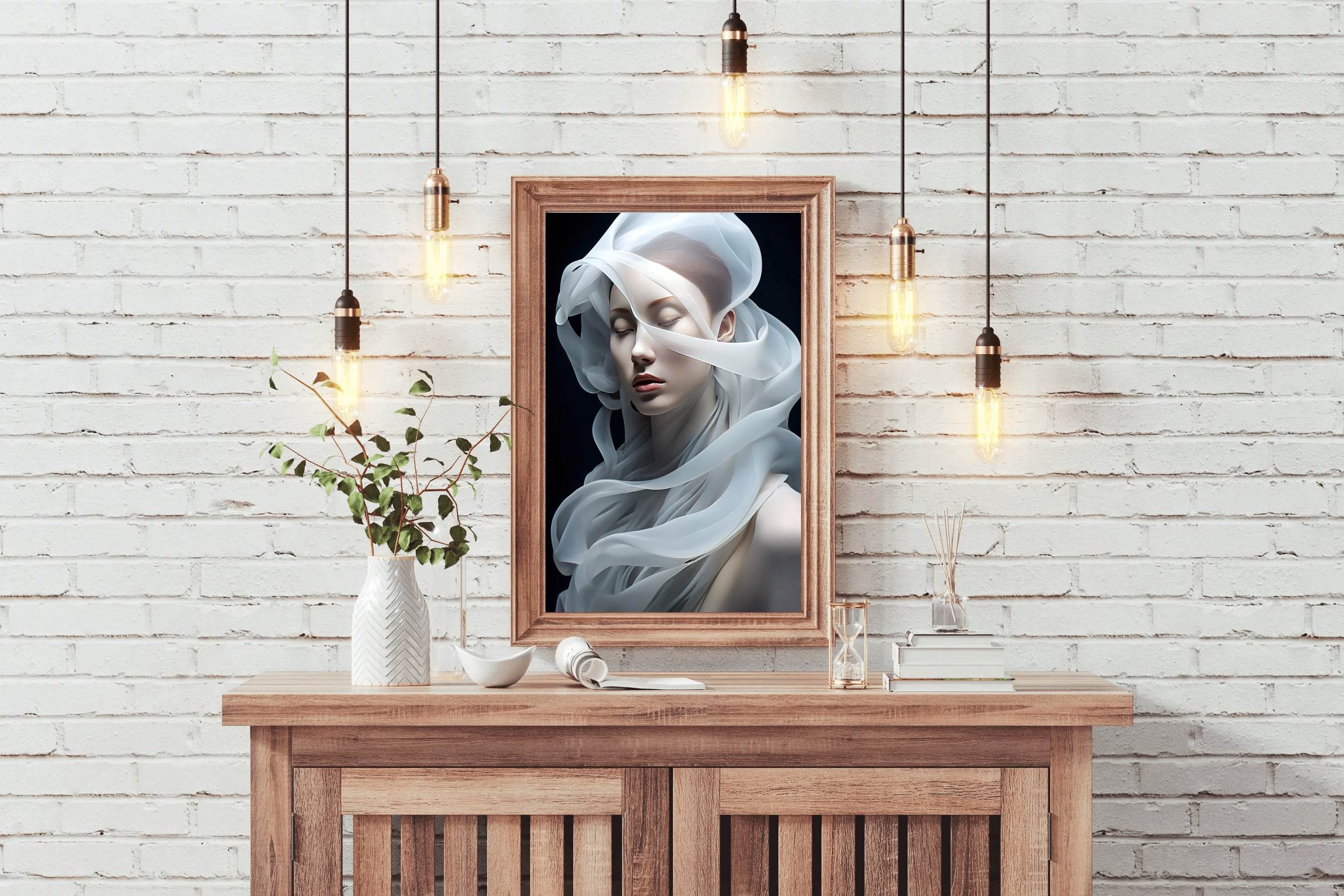 A Silk Scarf On The Head Of A Beautiful Woman - beink online art store