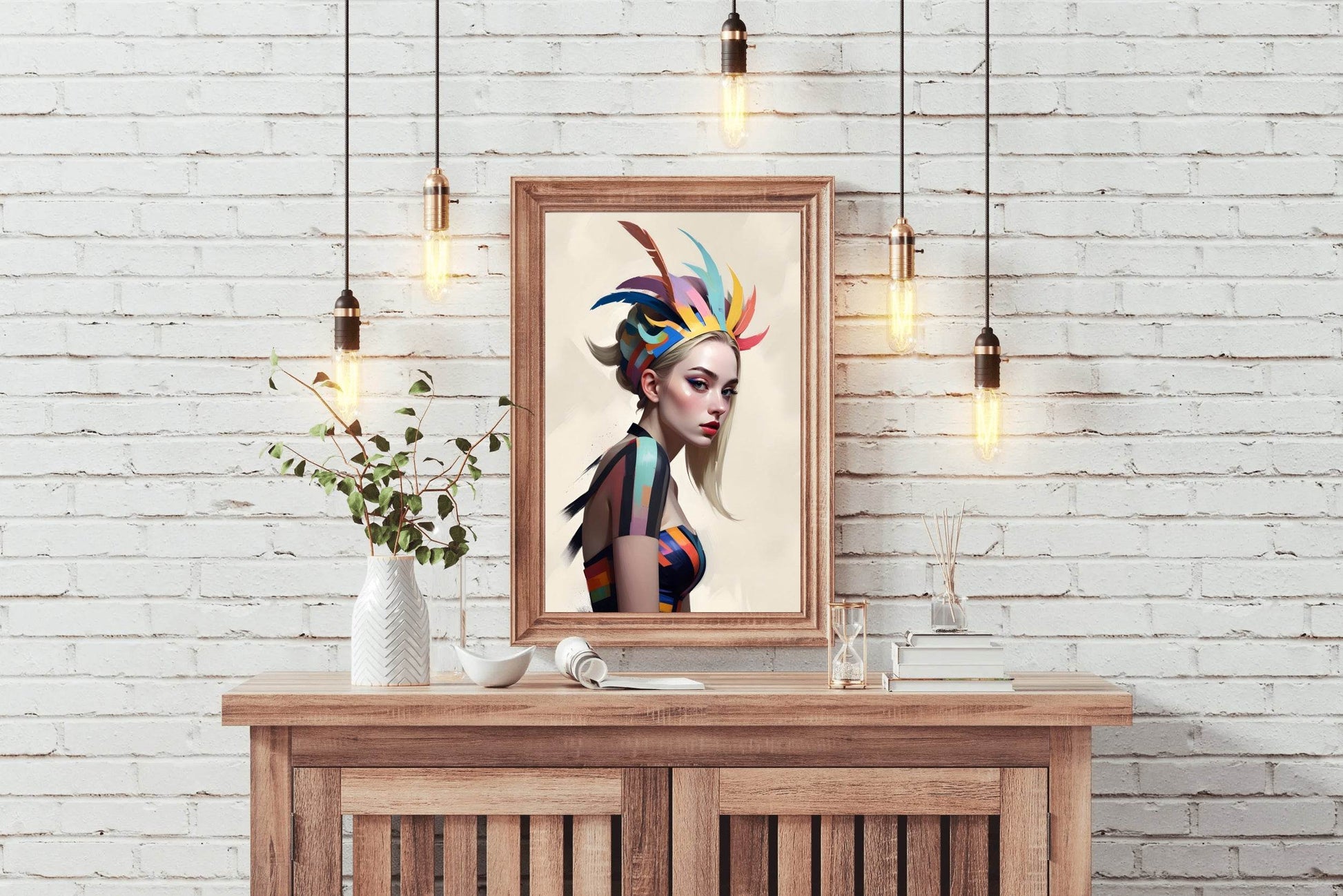 Girl with Colorful dress Wall Art - beink online art store