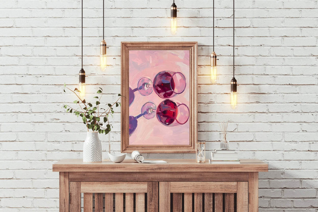 Glasses of Red Wine Wall Art - beink online art store