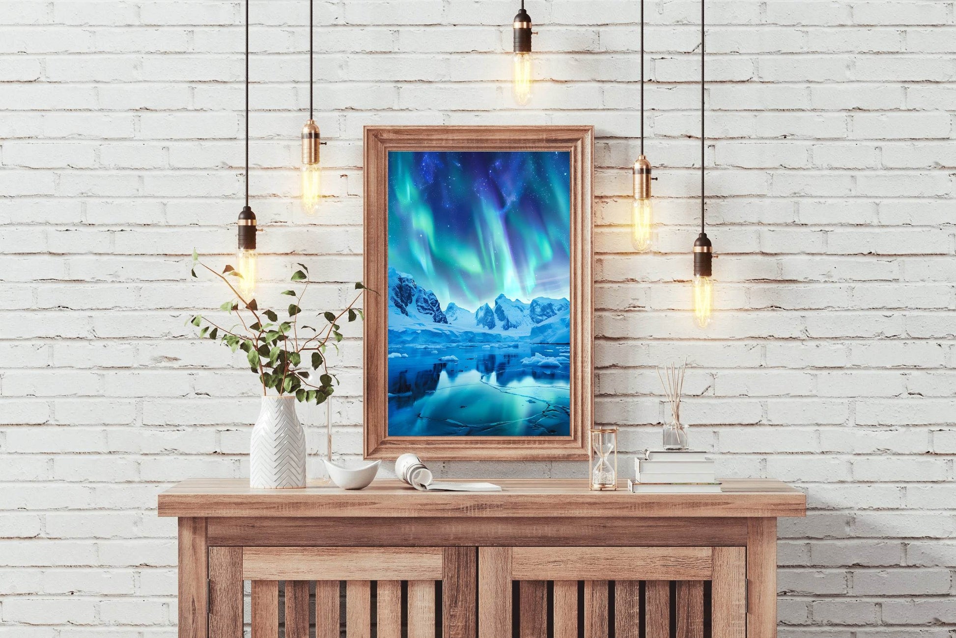 Arctic Aurora Reflection Wall Art - beink online art store
