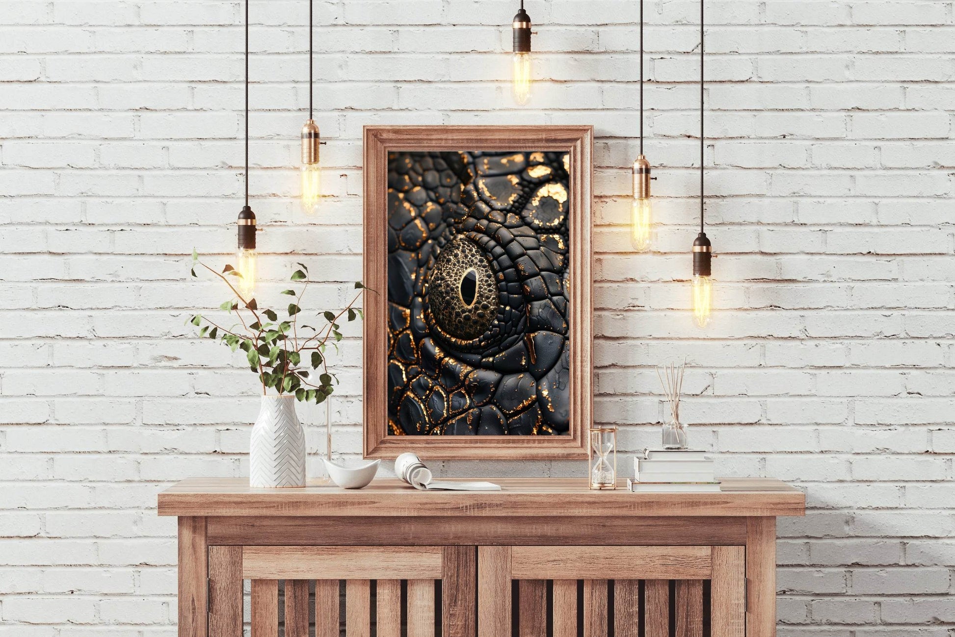 Golden Eye Crocodile Wall Art - beink online art store