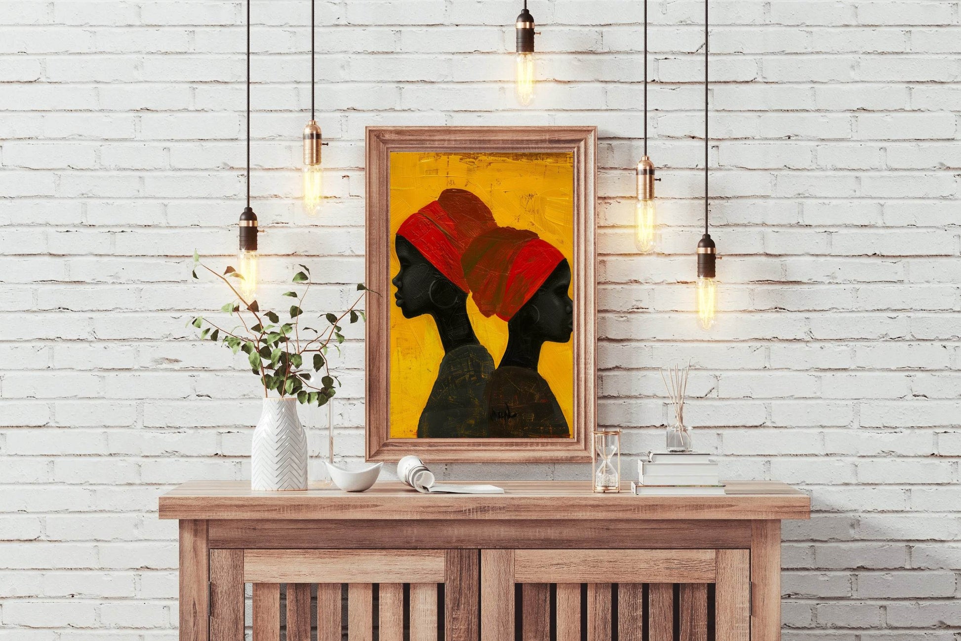 Handmade Black Women on Canvas Wall Art - beink online art store