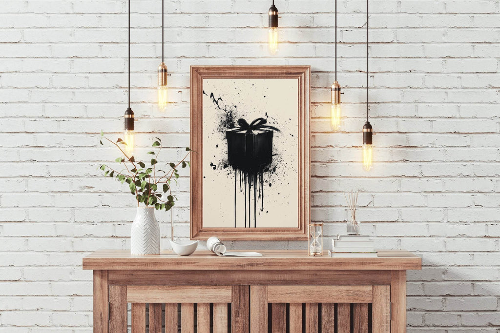 Black Gift Box Modern Wall Art - beink online art store
