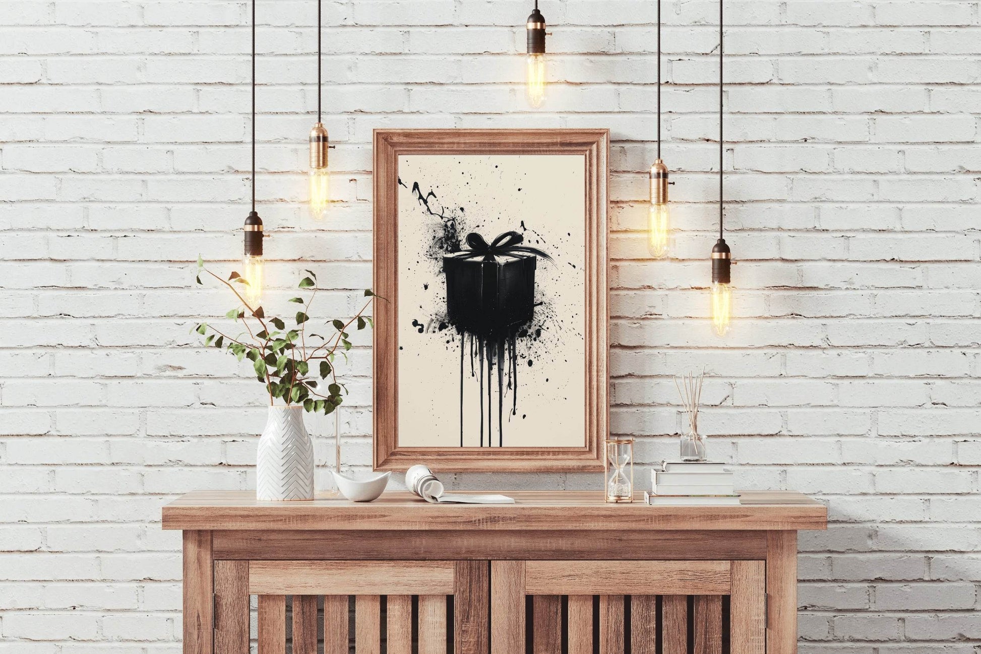 Black Gift Box Modern Wall Art - beink online art store