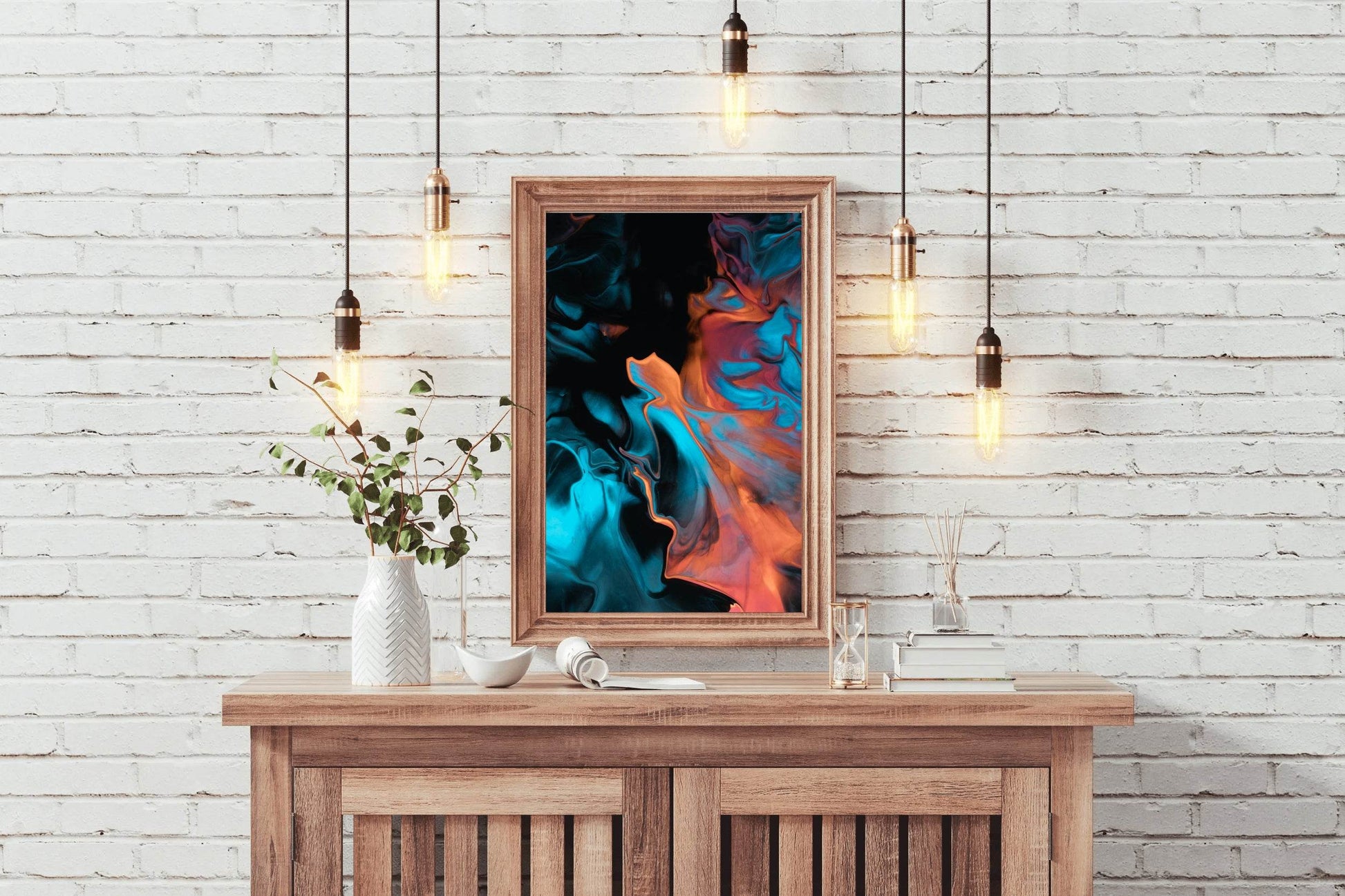 Dark Multicolor Oil Paint Abstract Wall Art - beink online art store
