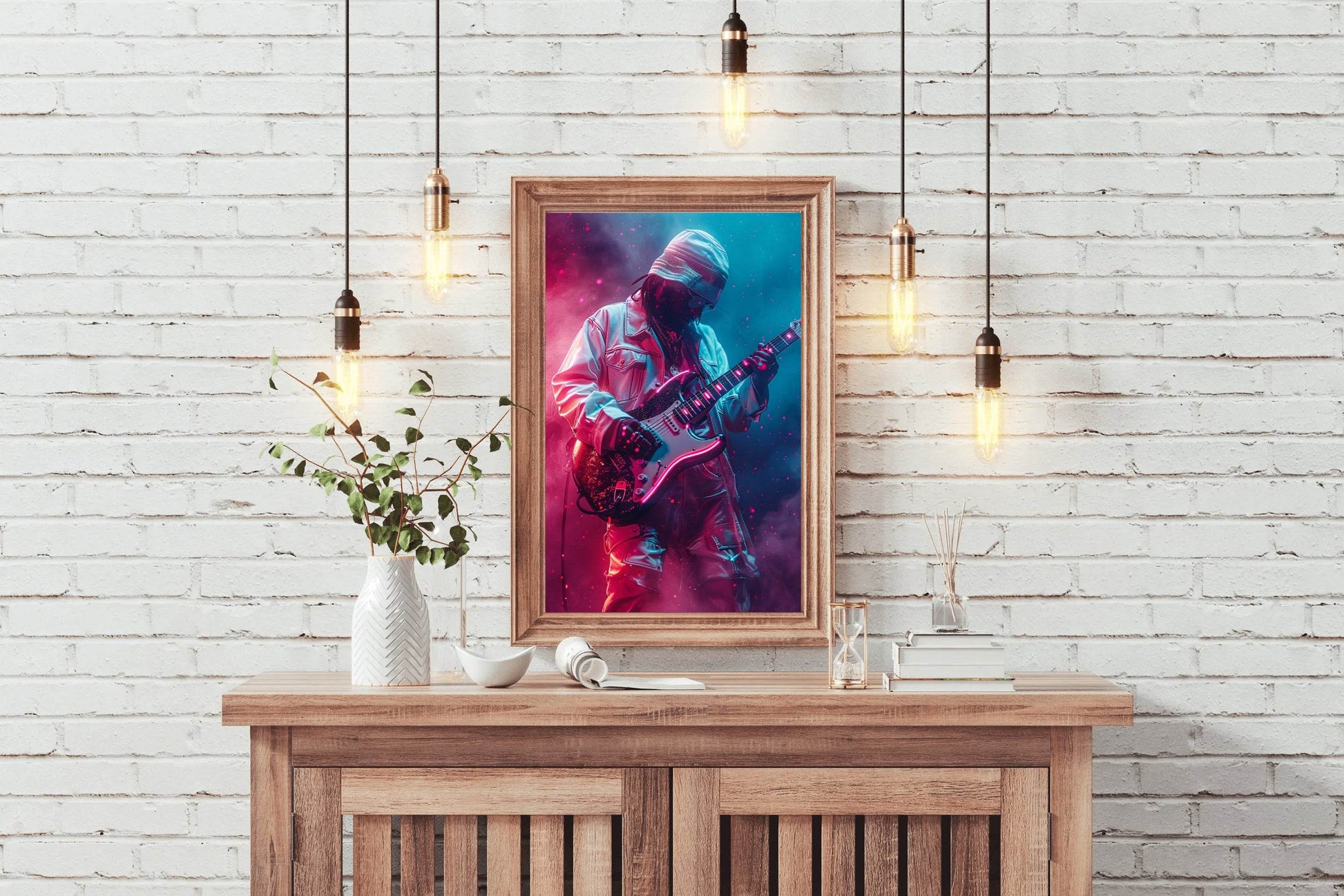Black Guitarist Wall Art - beink online art store