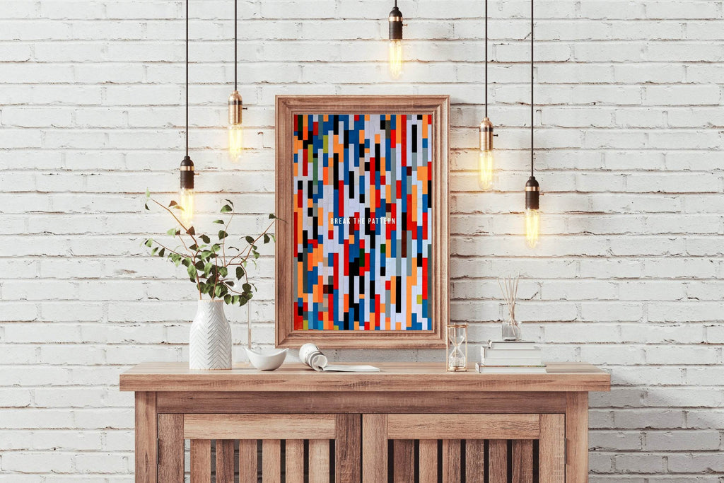 Multicolor Stripes Pattern Wall Art - beink online art store