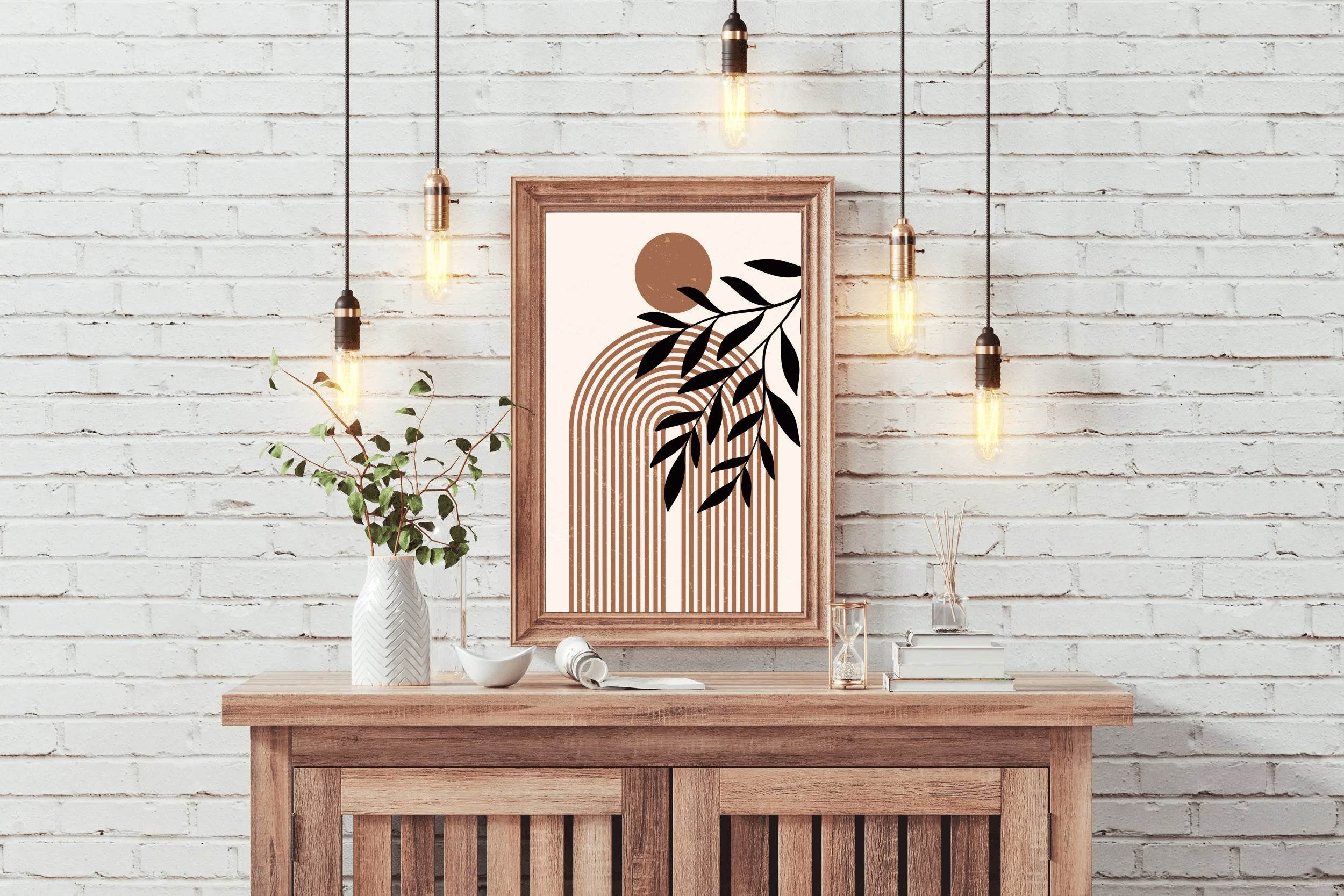 Arched Lines with Leaf ArtWork - beink online art store