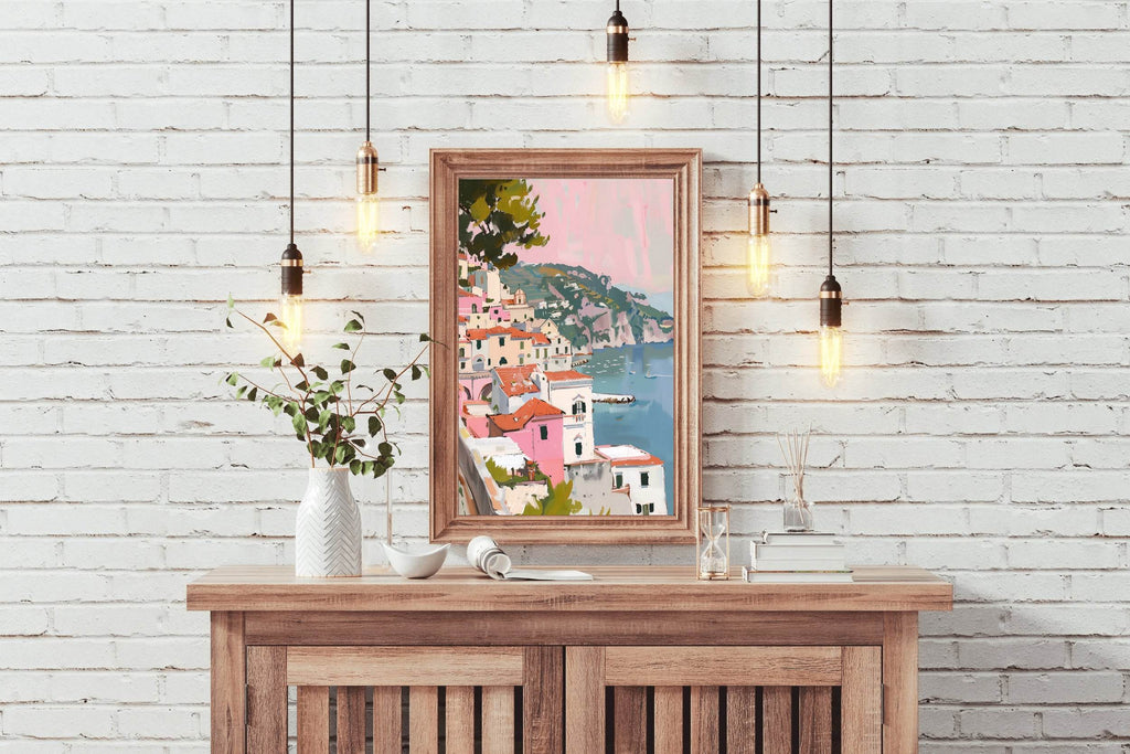 Beautiful Village By The Beach Wall Art - beink online art store