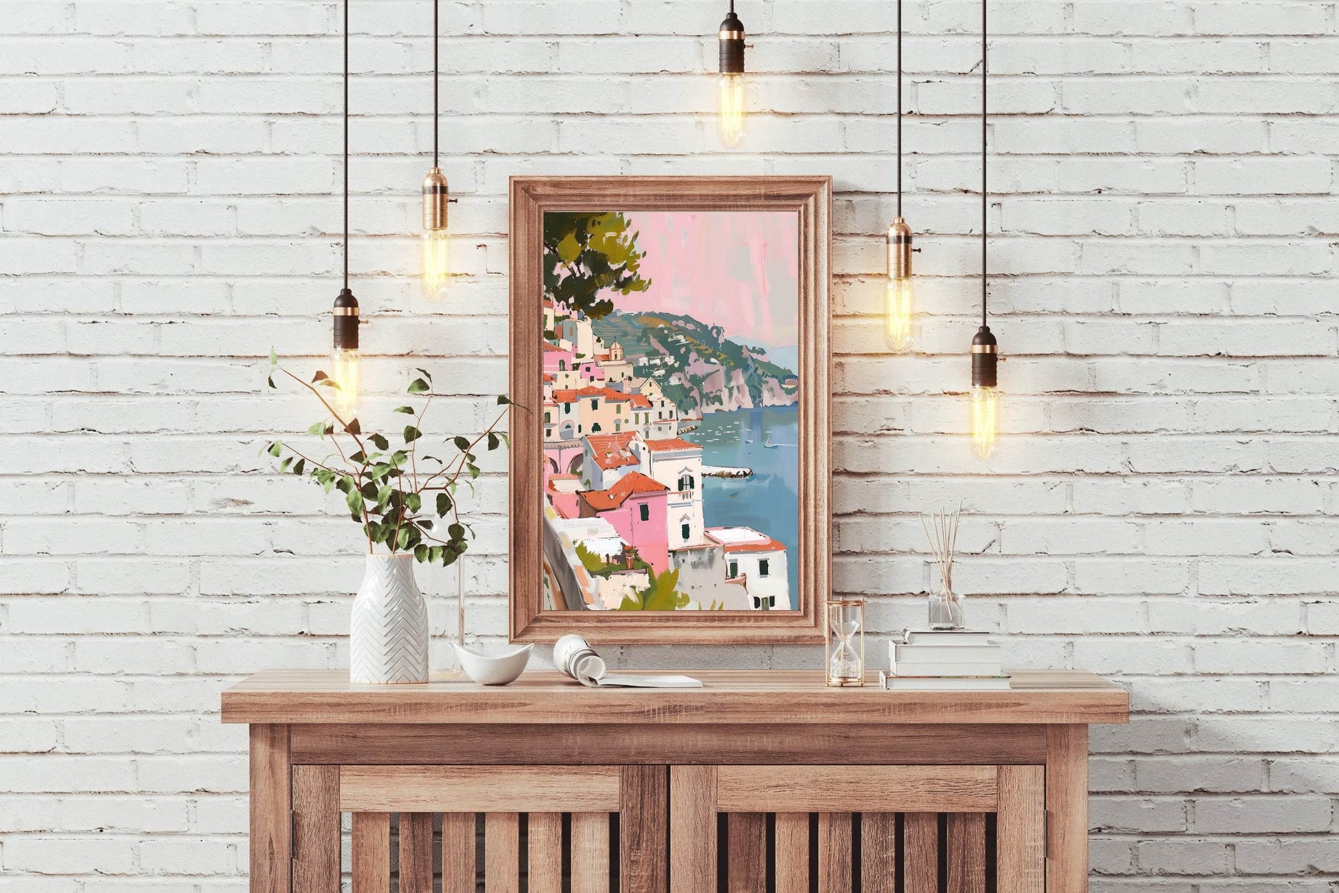 Beautiful Village By The Beach Wall Art - beink online art store