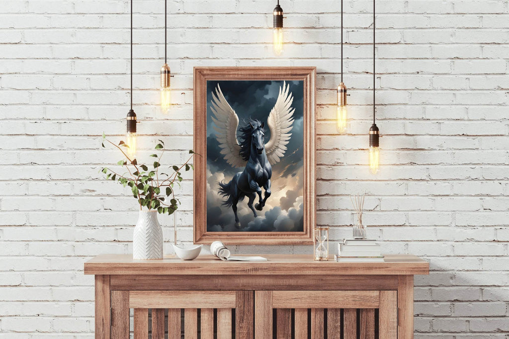 Black Unicorn With Horns Animal Wall Art - beink online art store
