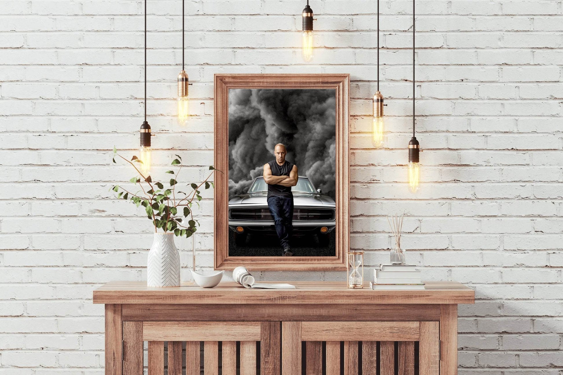 Fast and Furious Dominic Toretto with Grey Smoke Background Wall Art - beink online art store