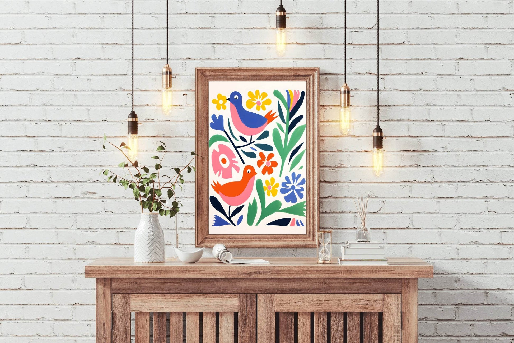 Painting Birds Among Flowers - beink online art store