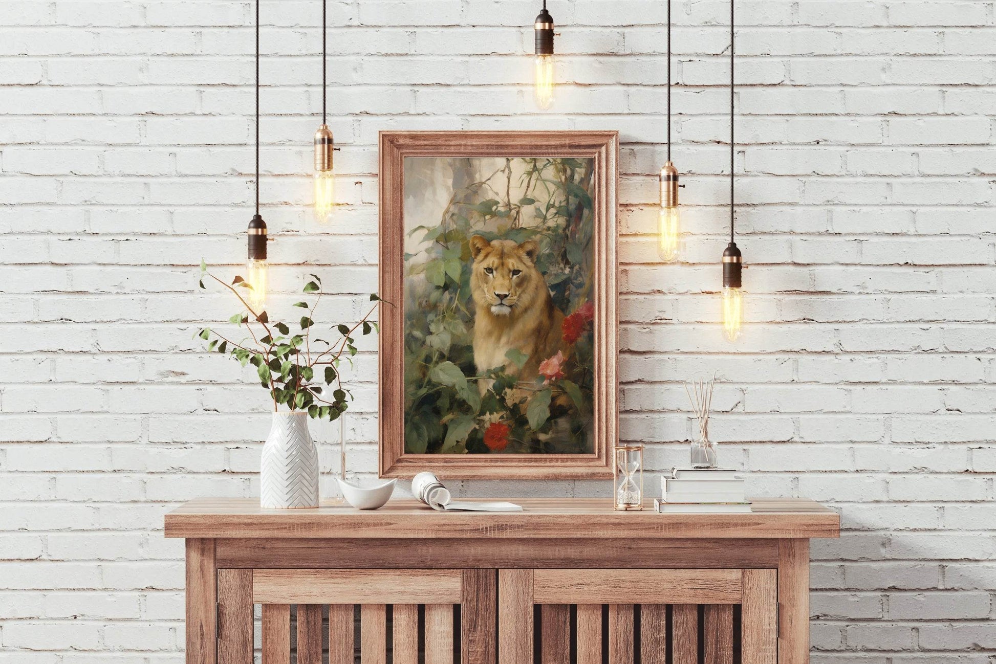 Painting of Lioness Animal Wall Art - beink online art store