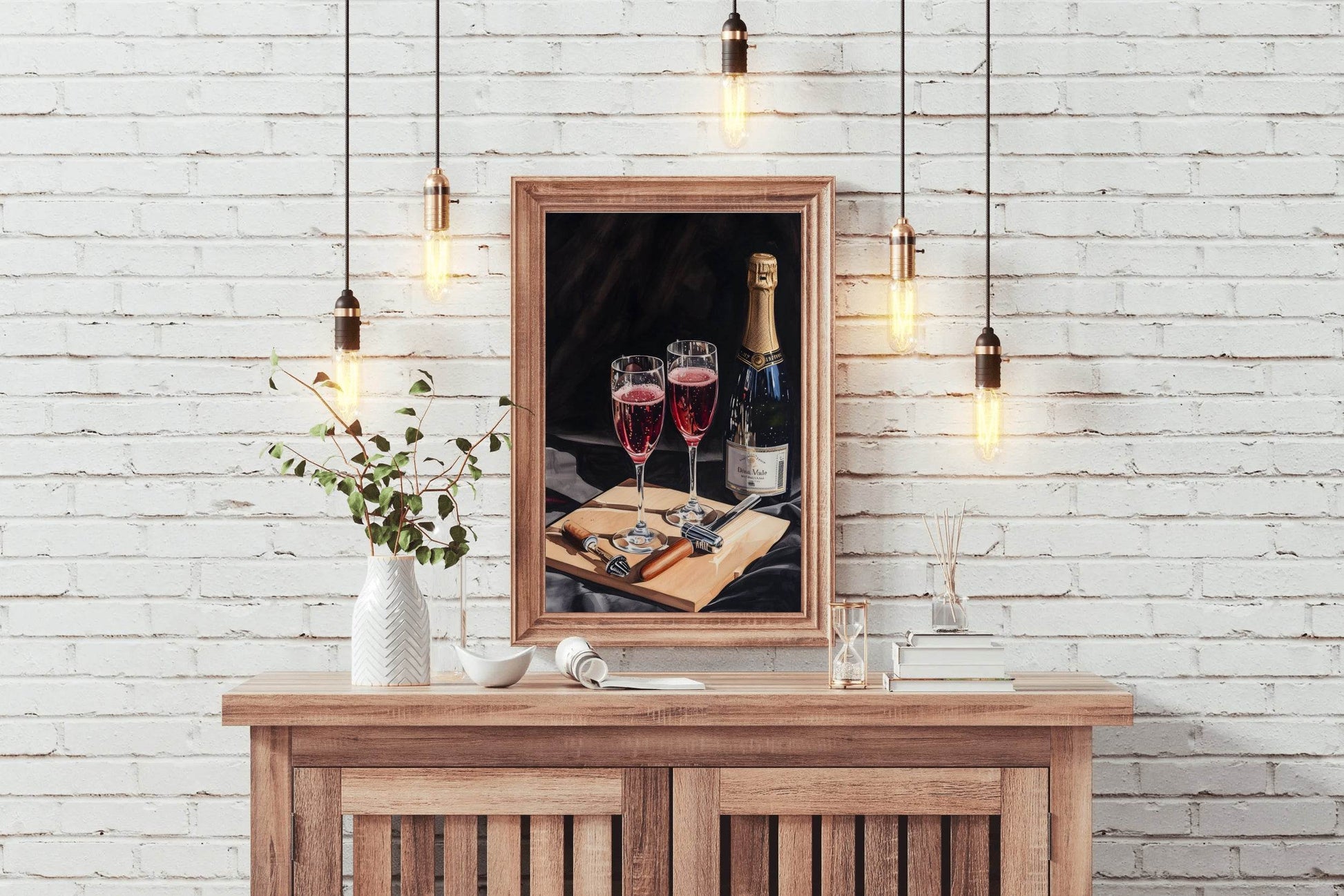 Red Sparkling Wine Wall Art - beink online art store