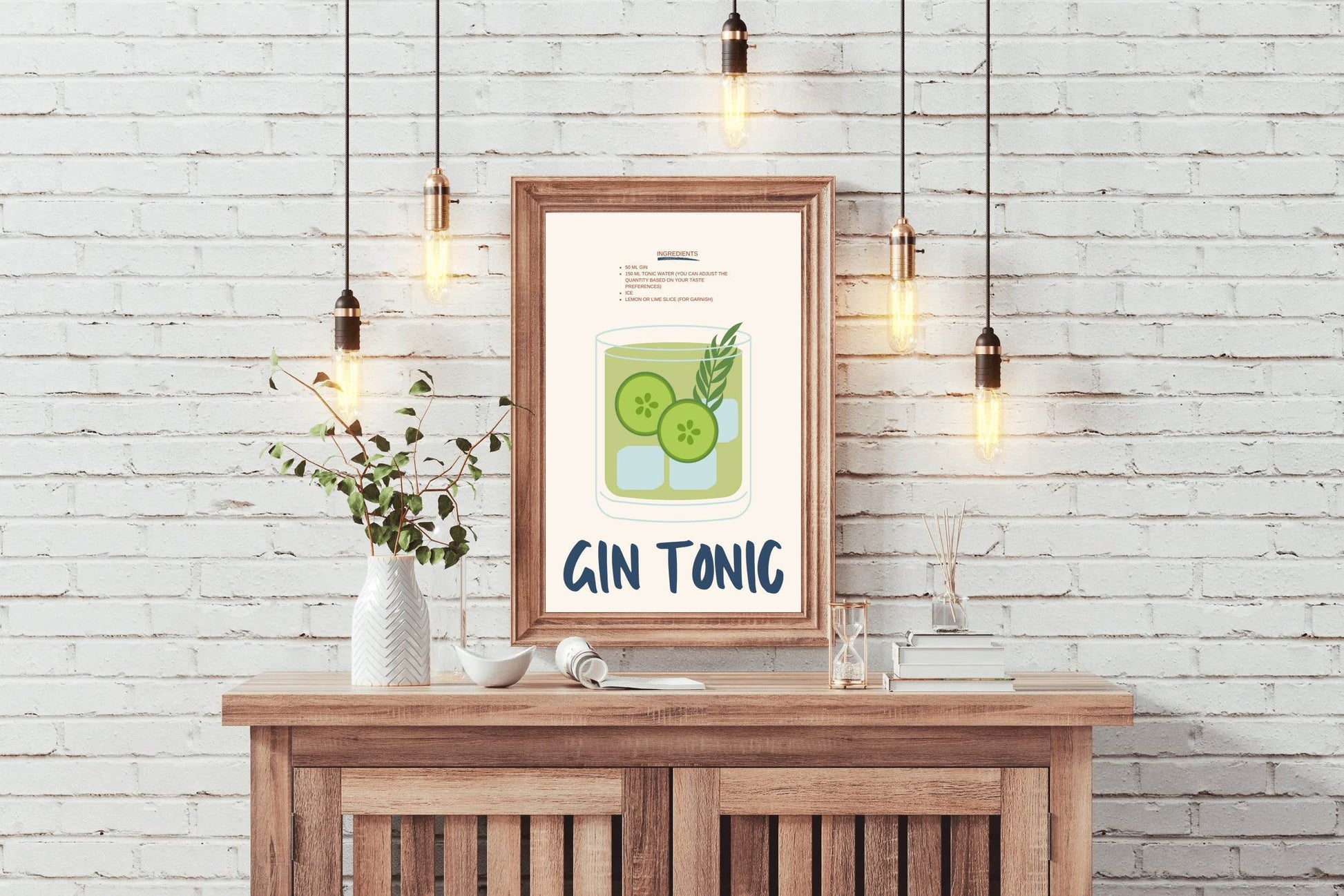 Gin and Tonic Cocktail Wall Art - beink online art store