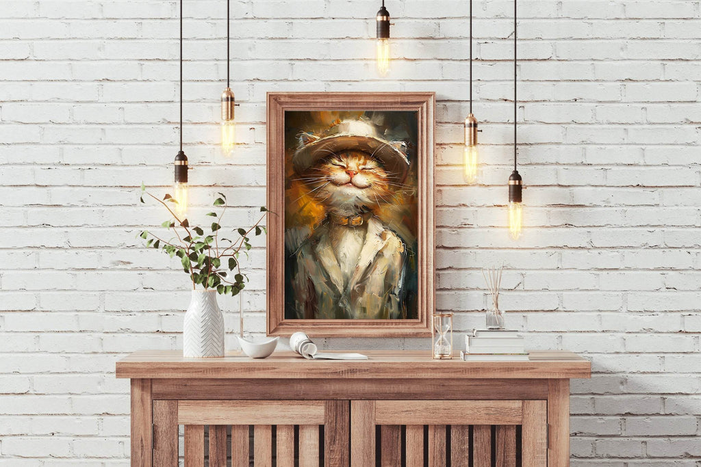 Hand Painted Picture of Boss Style Cat - beink online art store