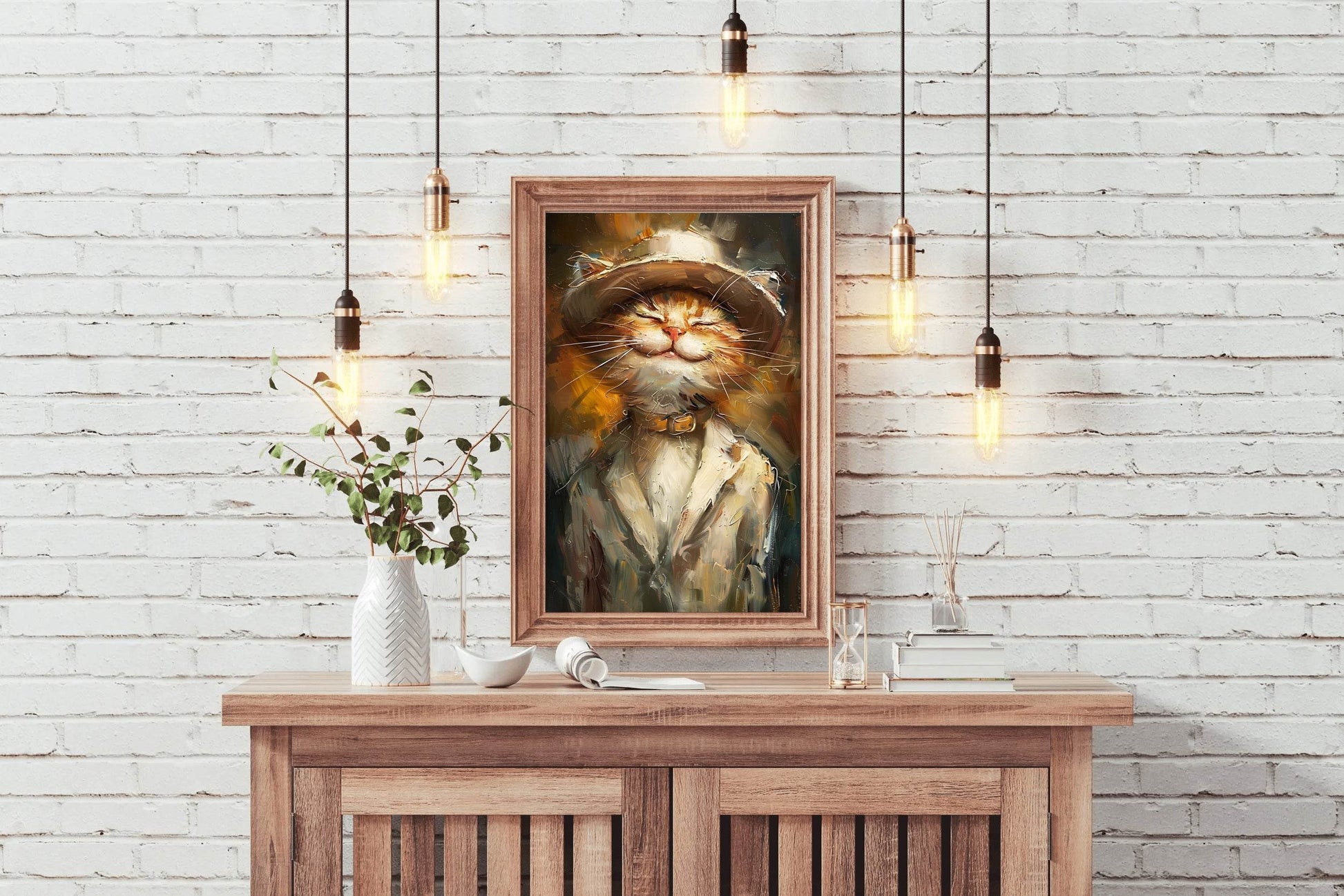 Hand Painted Picture of Boss Style Cat - beink online art store