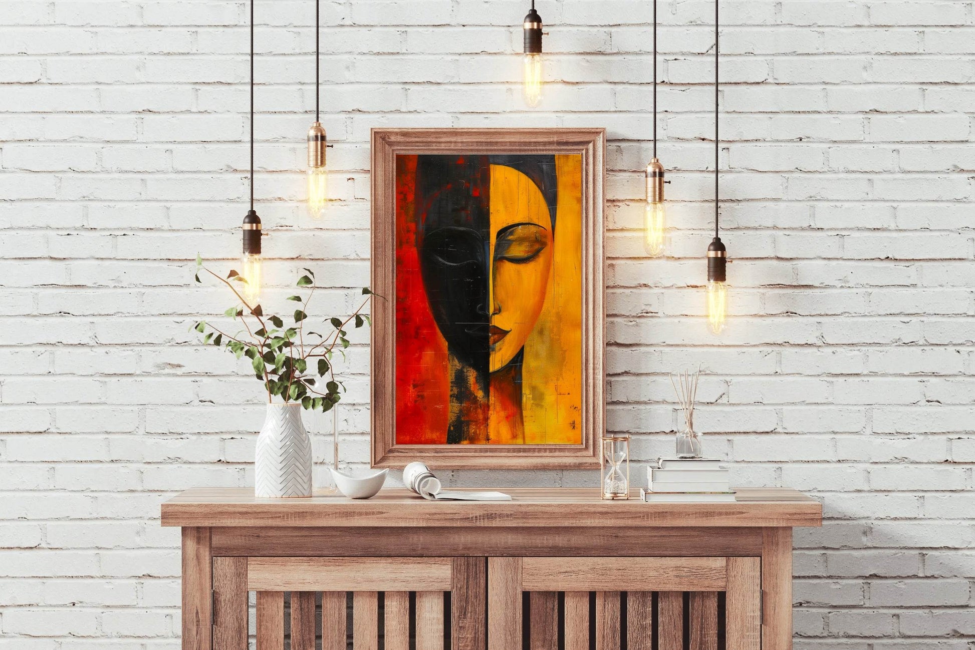 Two Faced Woman Canvas Wall Art - beink online art store