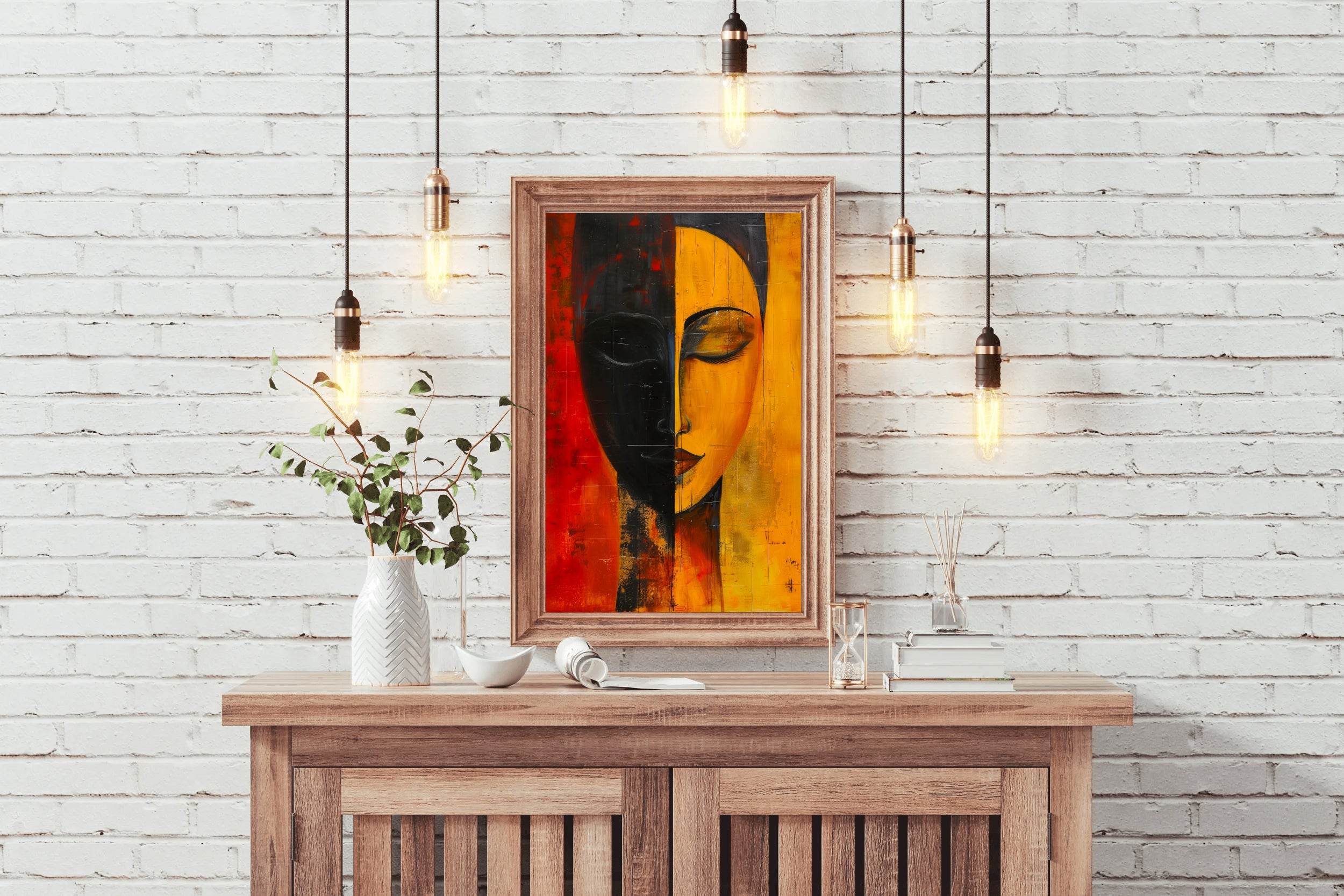 Two Faced Woman Canvas Wall Art - beink online art store