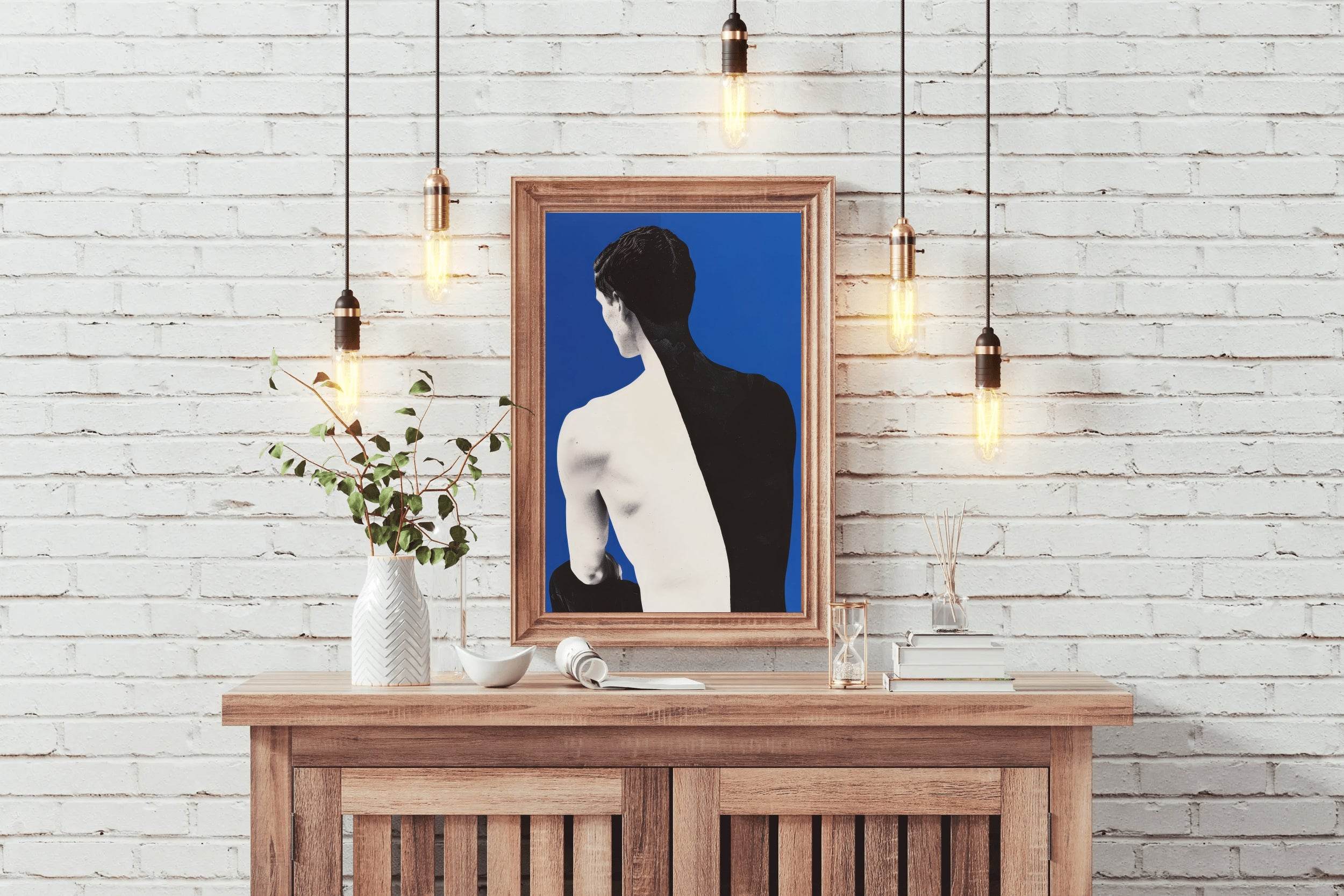 Black And White Painting Back Of Person Wall Art - beink online art store