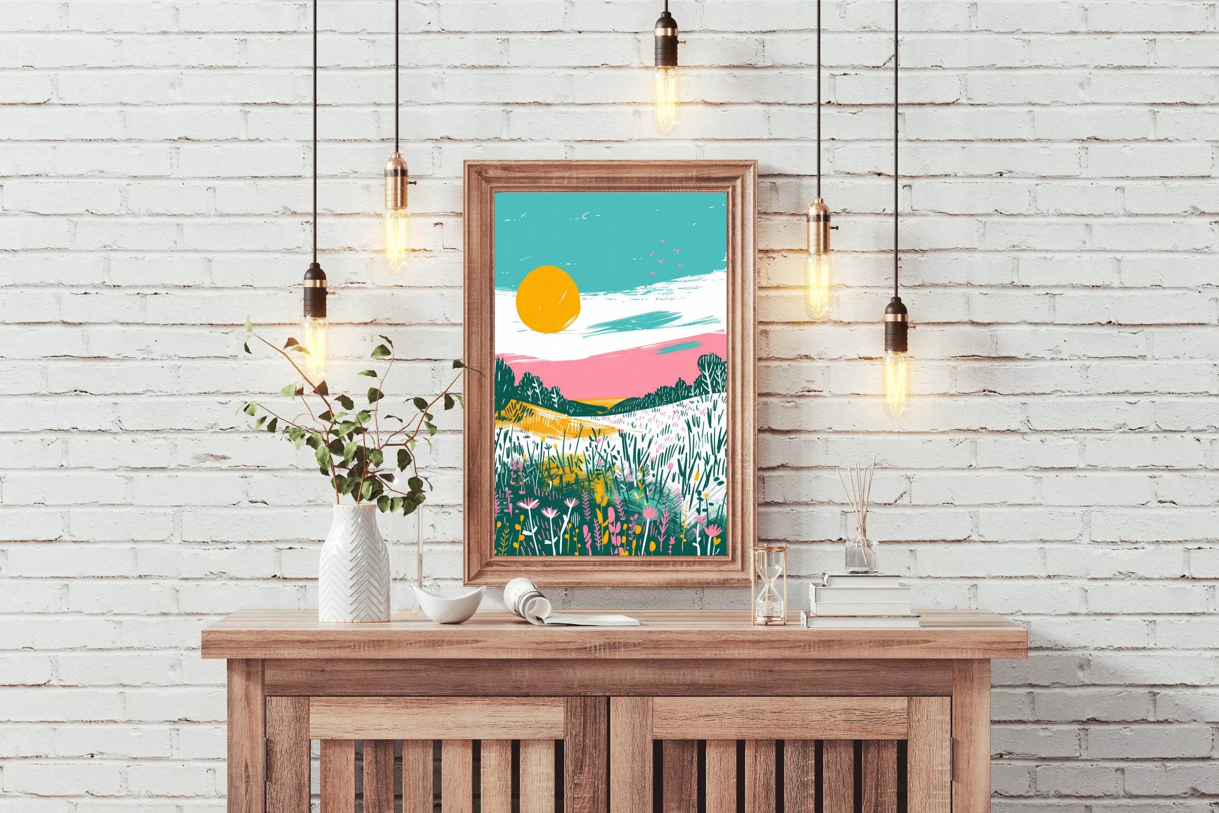 Vibrant Meadow Modern Wall Art - beink online art store
