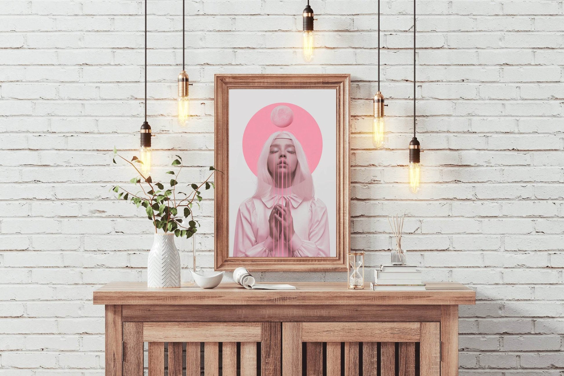 Lady in Pink Modern Wall Art - beink online art store