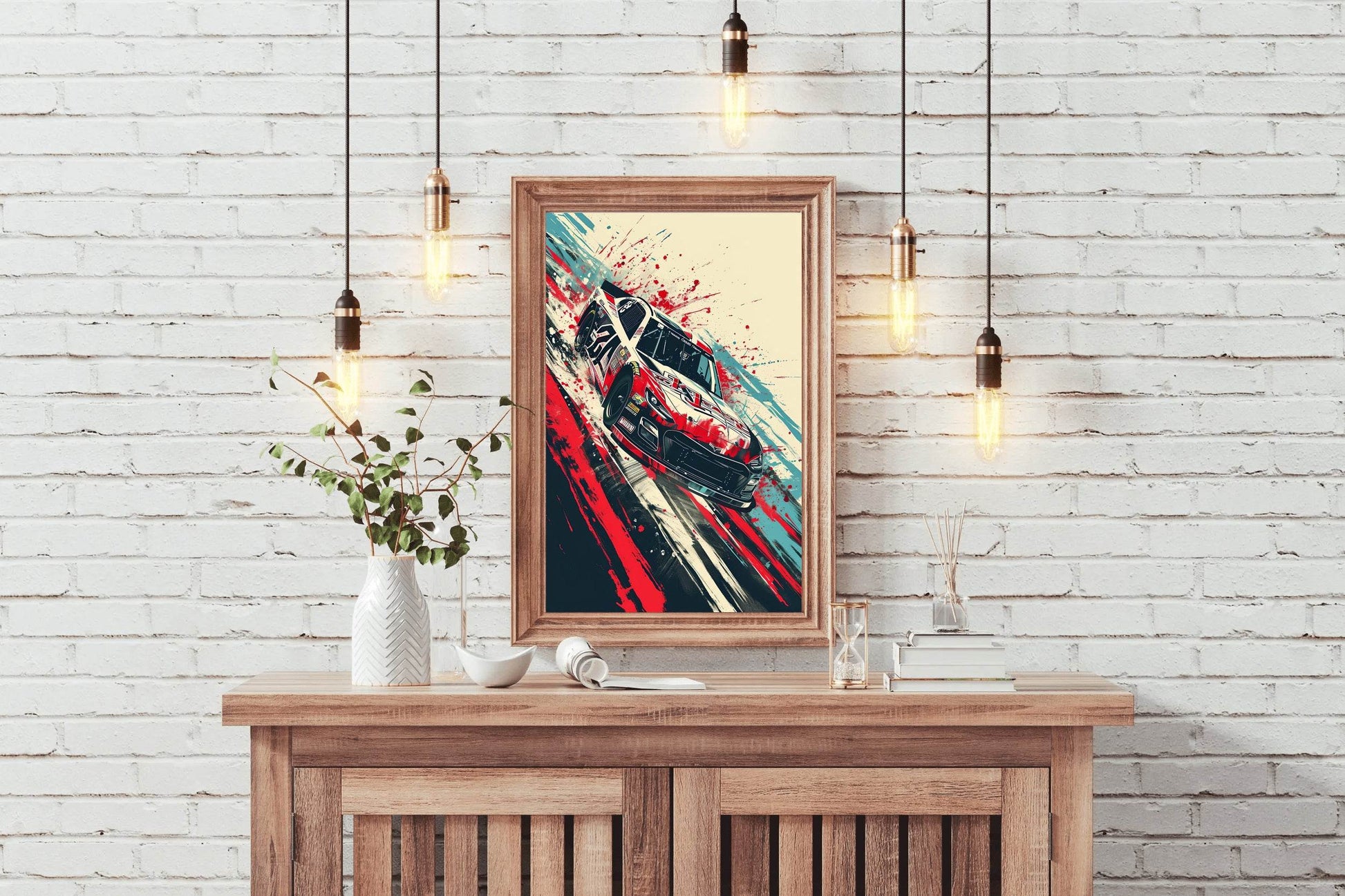 Chevrolet Red & White Race Wall Art - beink online art store