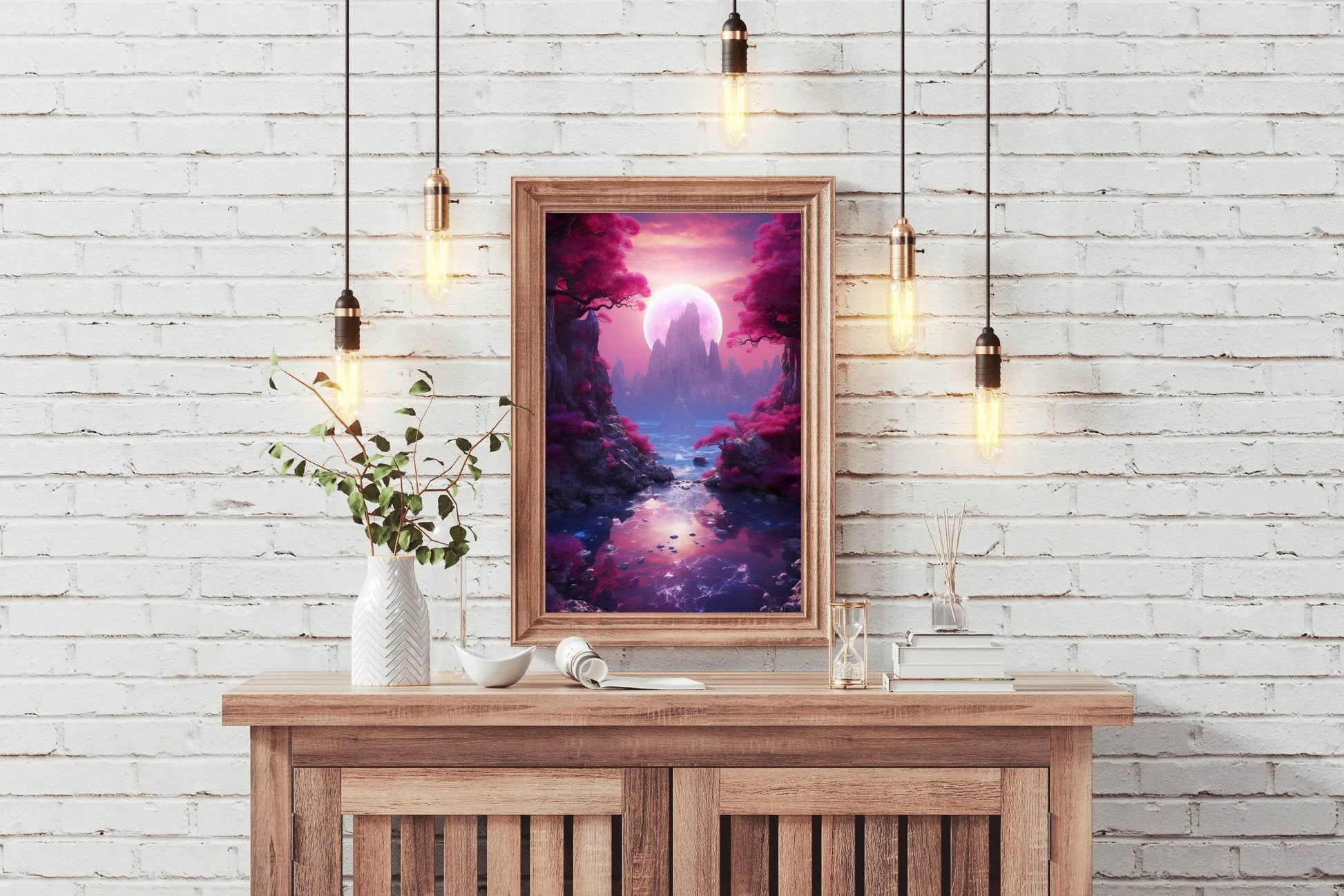 Paysage Fantastique Magenta Wall Art - beink online art store