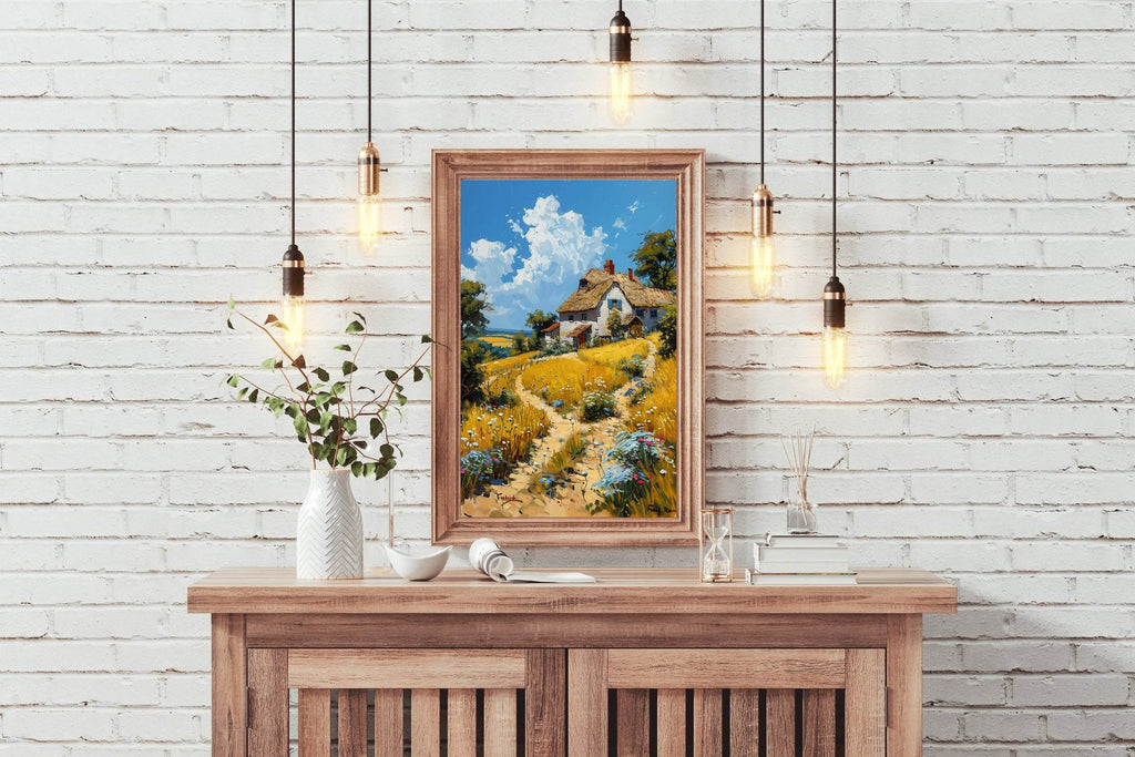 Painting Dirt Road In The Field Wall Art - beink online art store