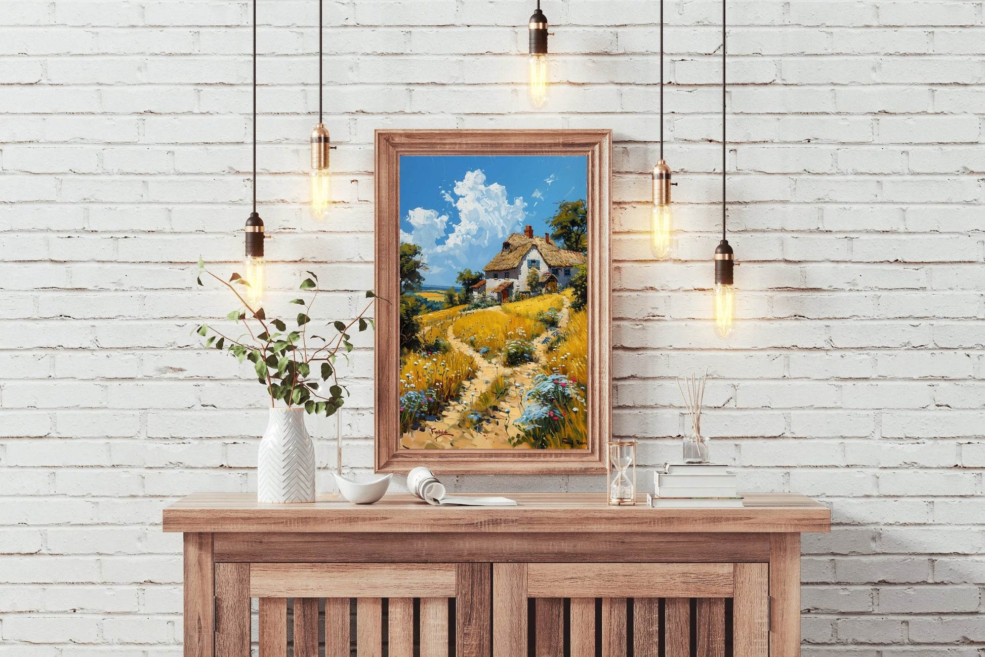 Painting Dirt Road In The Field Wall Art - beink online art store