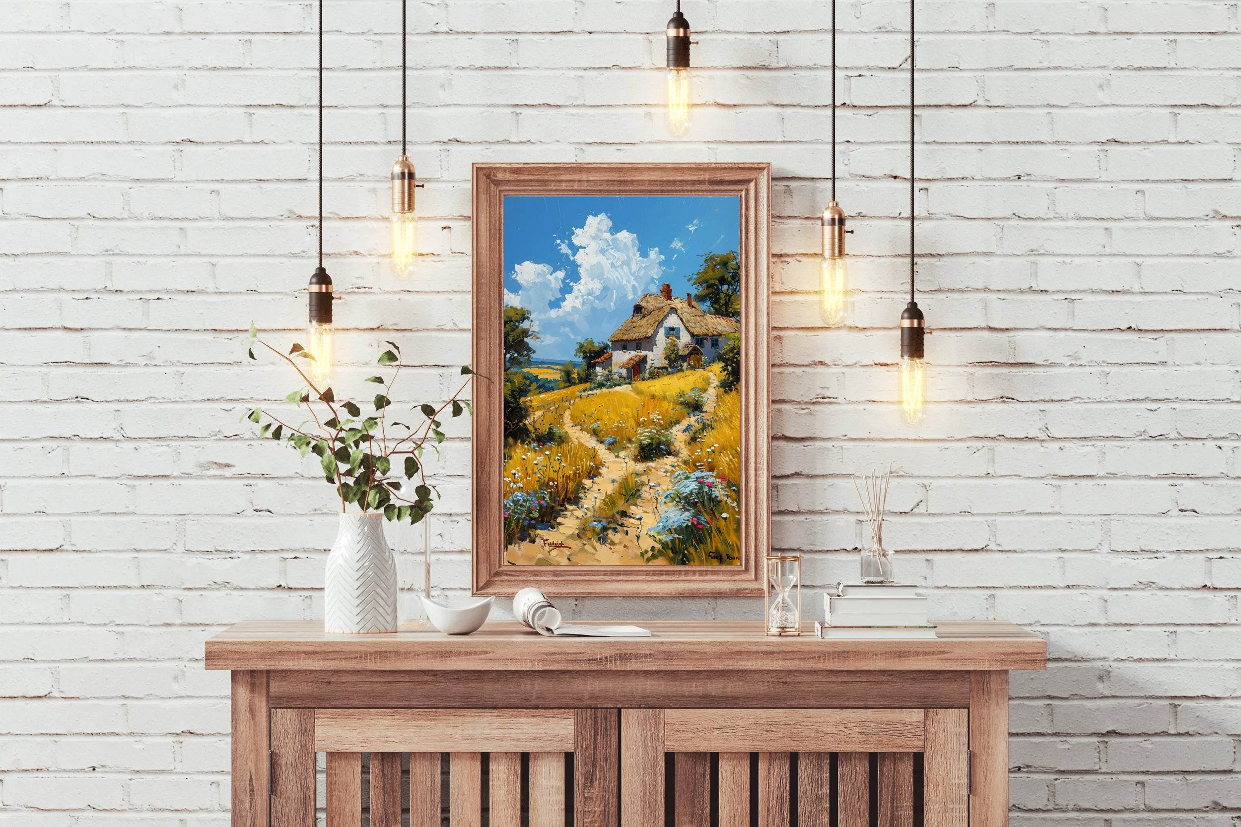 Painting Dirt Road In The Field Wall Art - beink online art store