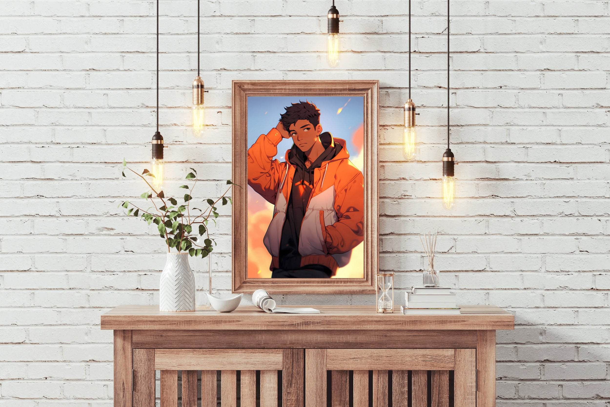 Anime Style Man portrait Wall Art - beink online art store