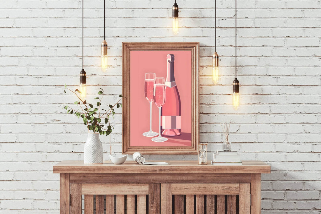 Pink Champagne Wall Art - beink online art store