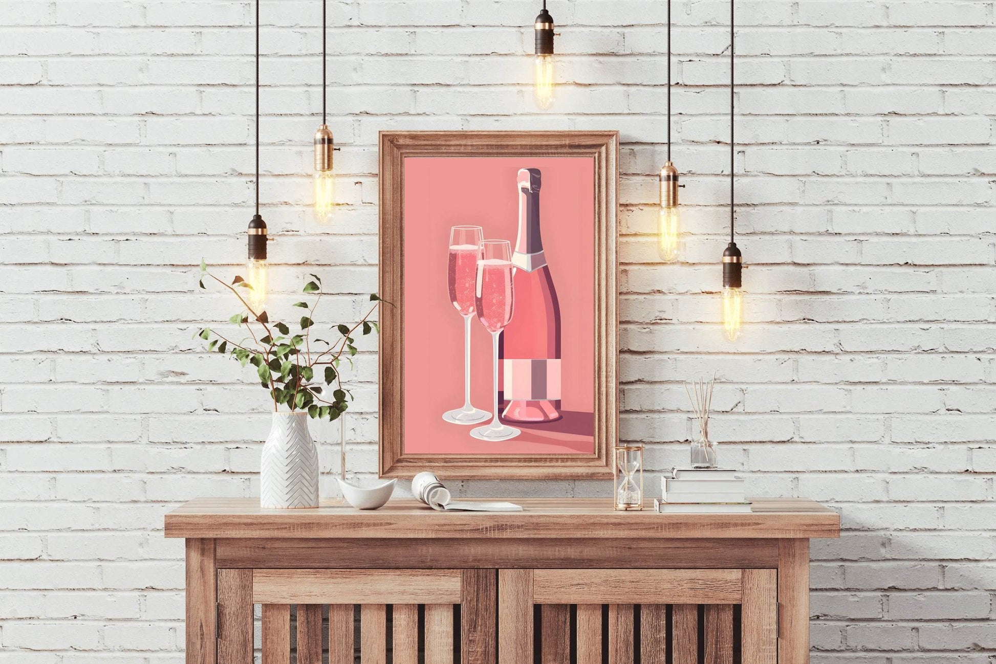 Pink Champagne Wall Art - beink online art store