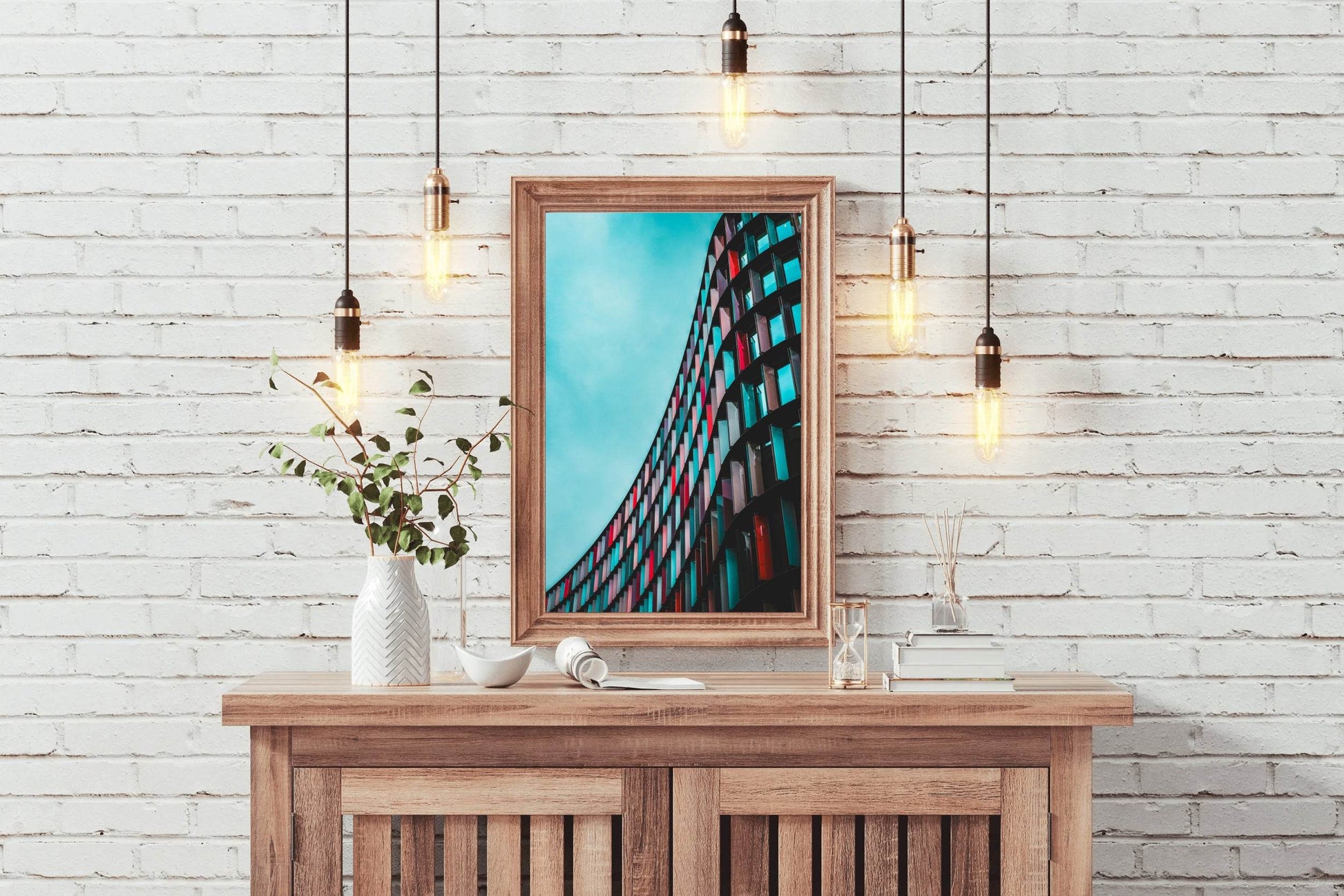 Slightly Curved Building Abstract Wall Art - beink online art store