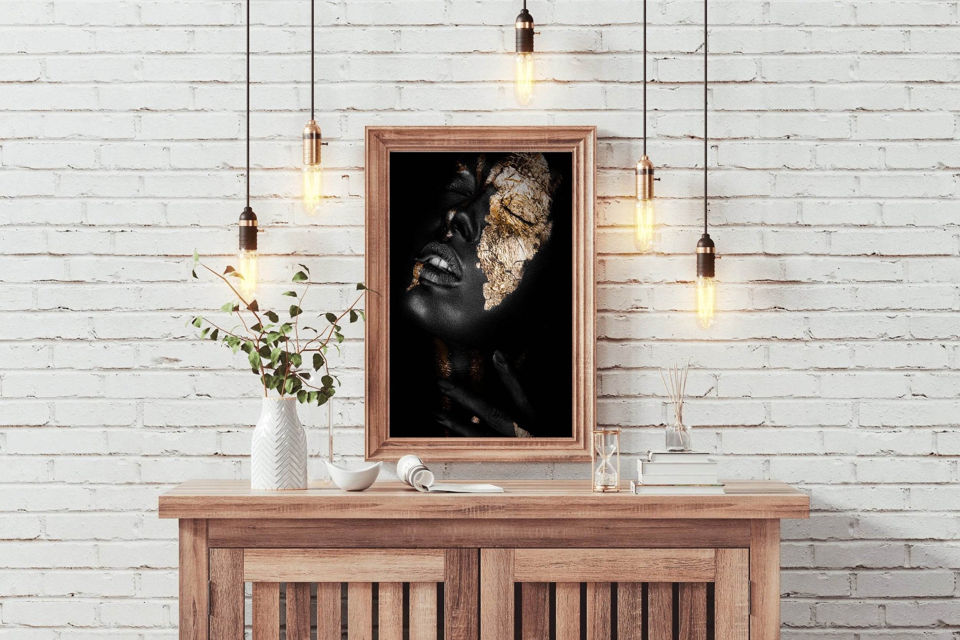 Black Woman Adorned With Gold Wall Art - beink online art store