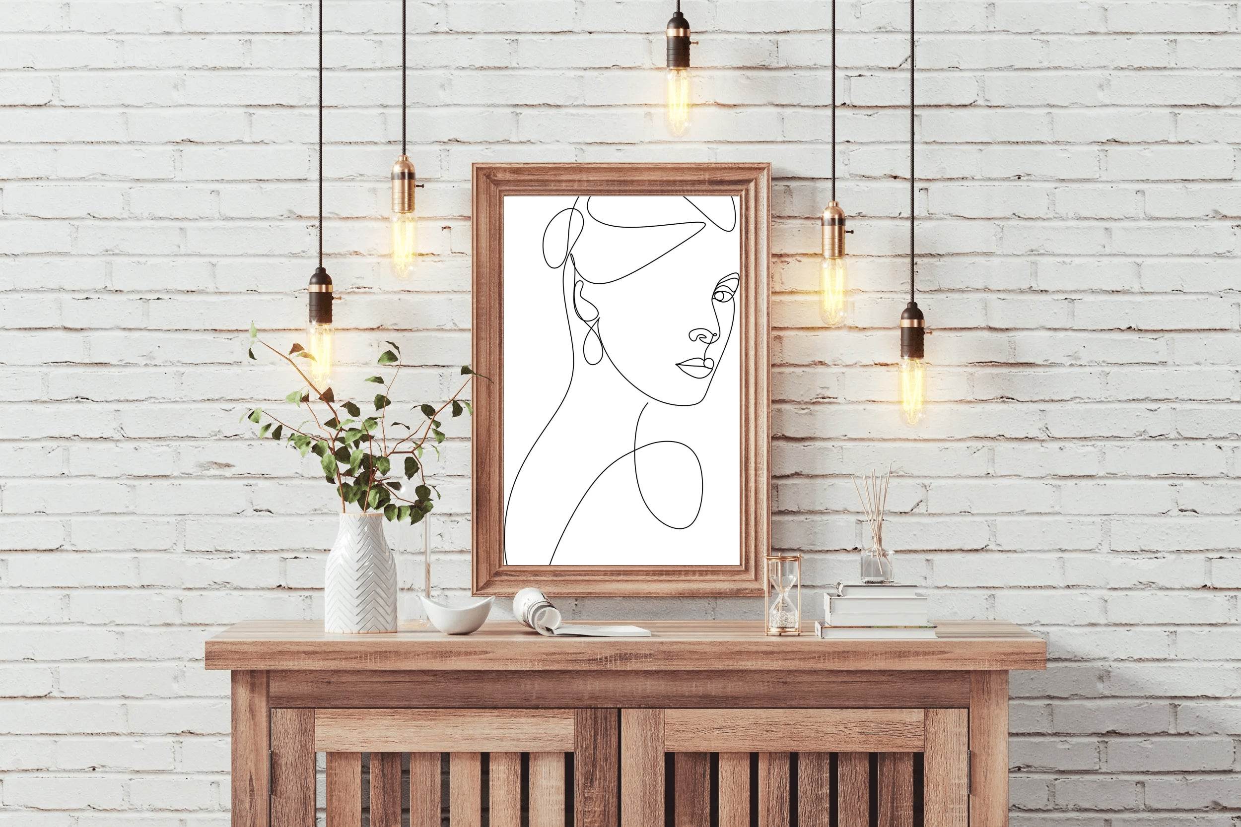 Half Face of Beautiful Woman Wall Art - beink online art store