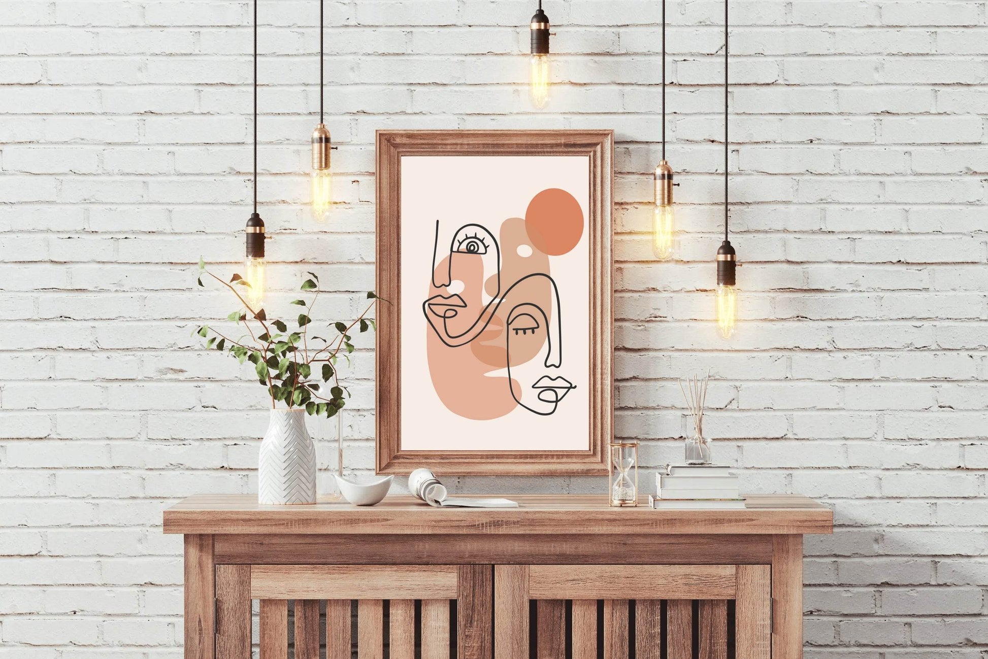 The Style of Two Faces Sleeping And Awake Wall Art - beink online art store