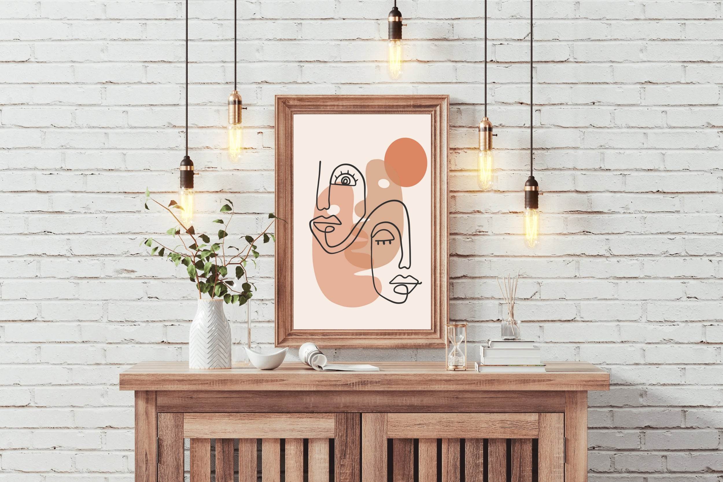 The Style of Two Faces Sleeping And Awake Wall Art - beink online art store