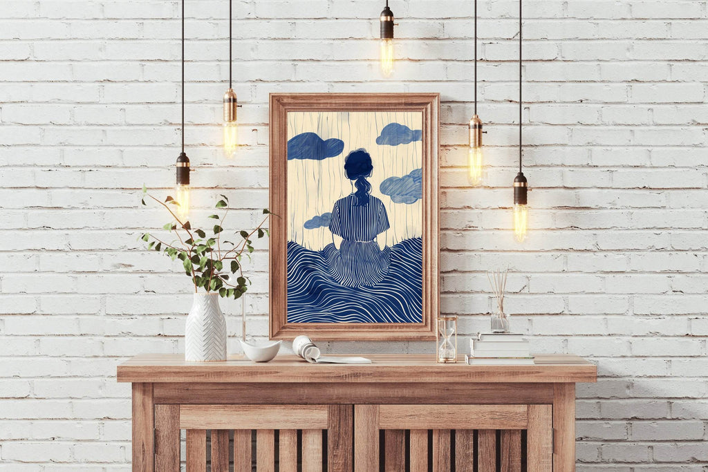 Girl Day Dreaming Modern Wall Art - beink online art store