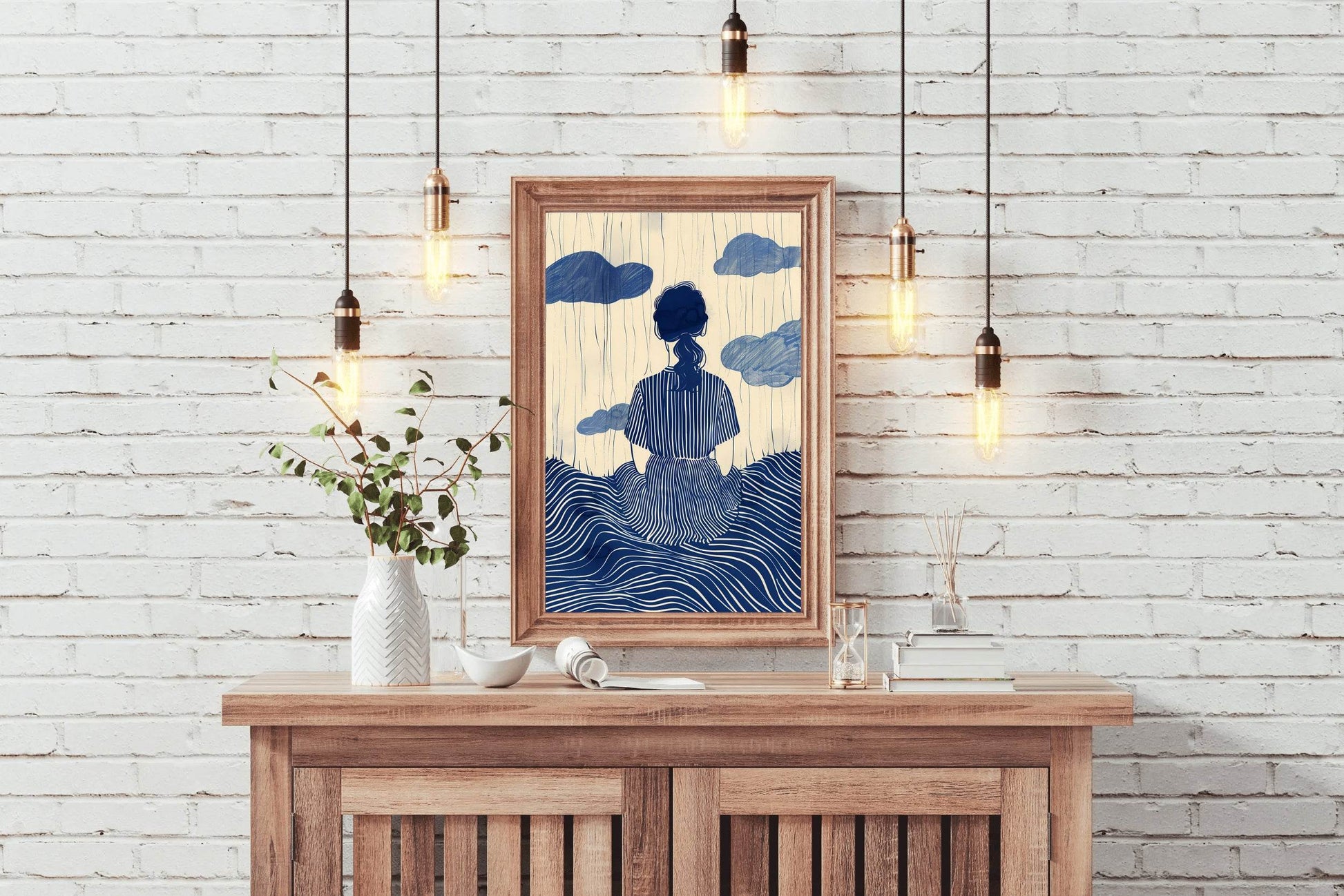 Girl Day Dreaming Modern Wall Art - beink online art store
