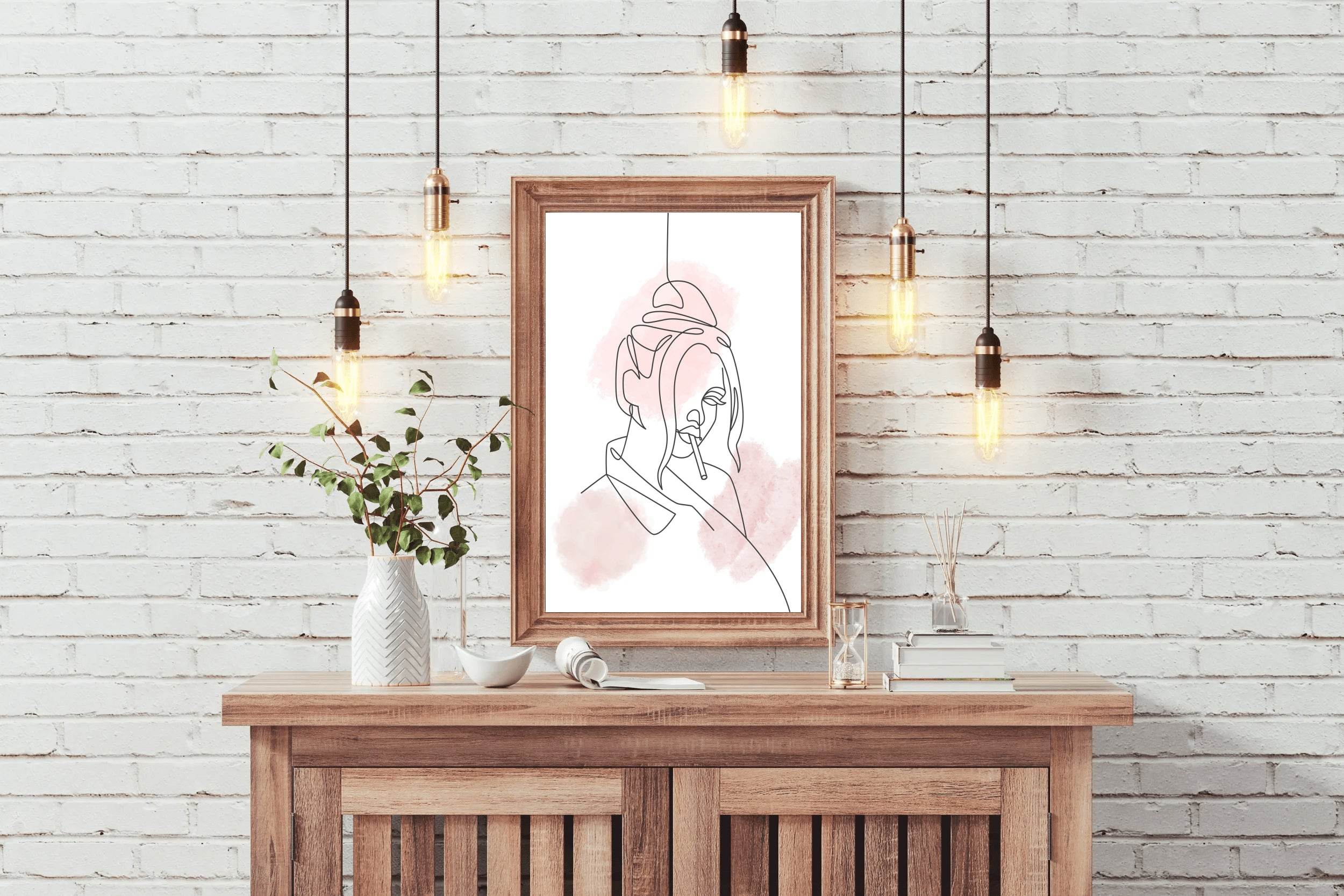 Smoking Woman Wall Art - beink online art store