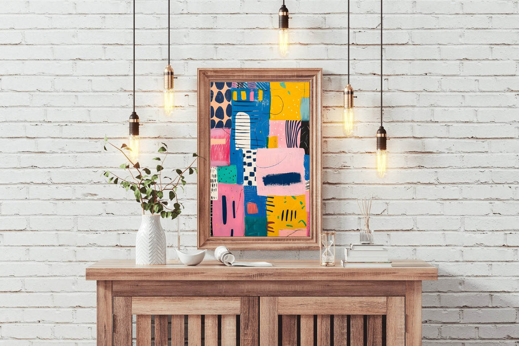 Colorful Abstract Paint Patches Digital Art - beink online art store