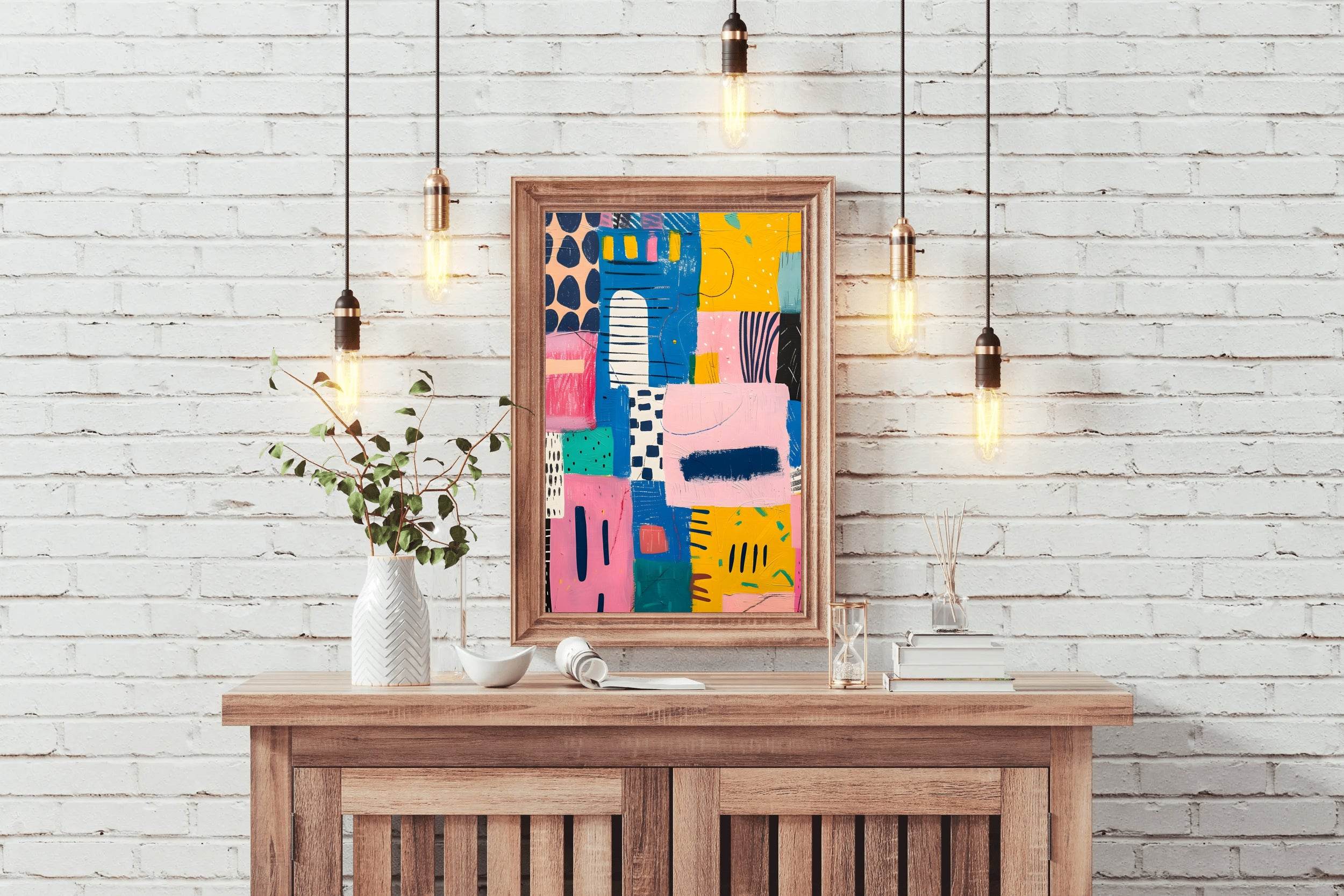 Colorful Abstract Paint Patches Digital Art - beink online art store
