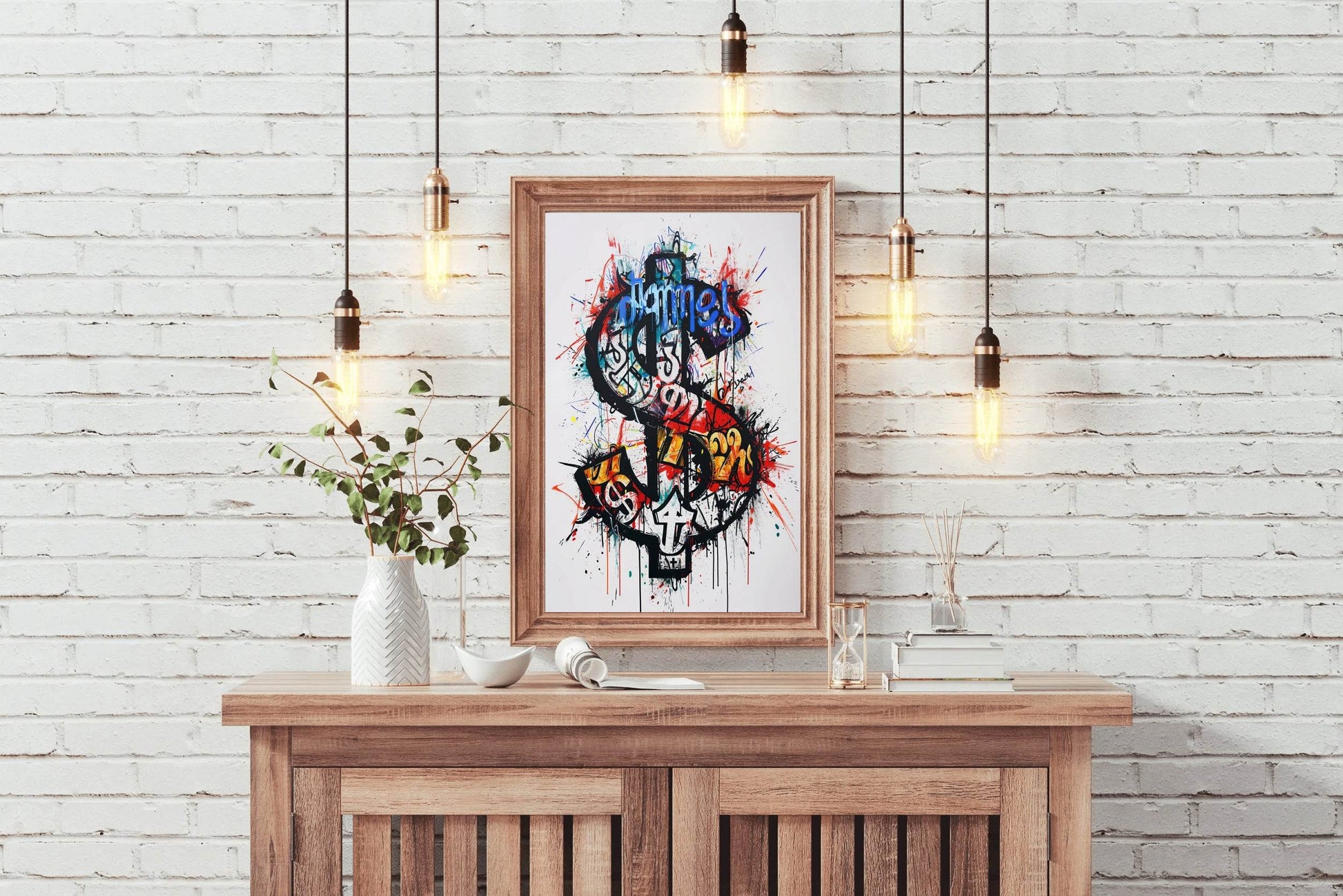 Colorful Abstract Dollar Illustration Wall Art - beink online art store